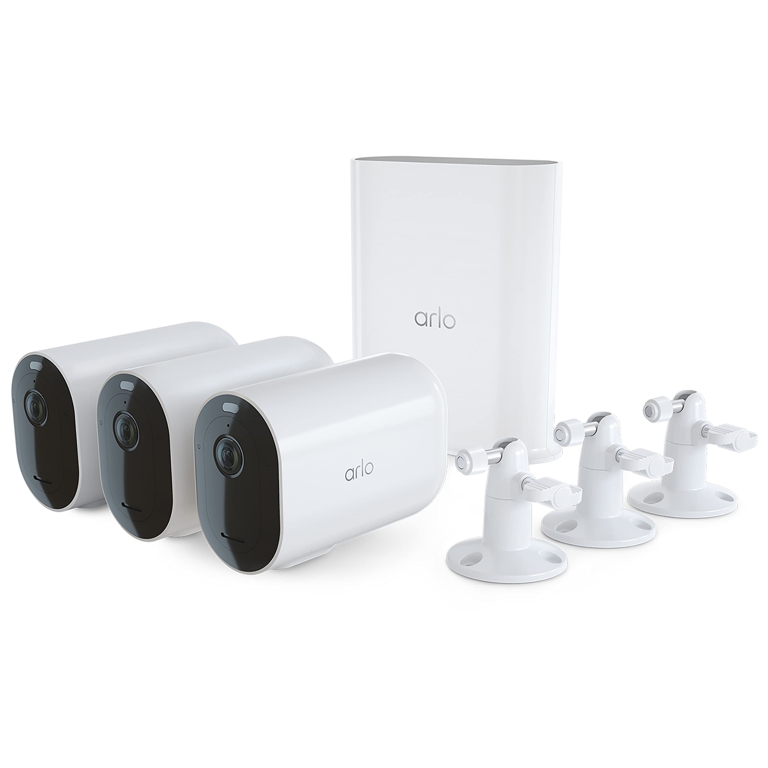 Arlo Pro 5S 2K XL Spotlight Camera - Wireless Home Security Camera with Spotlight, Longer Battery Life, Color Night Vision, Dual-Band Wi-Fi & 2-Way Audio - White, 3 Pack, VMS4362P