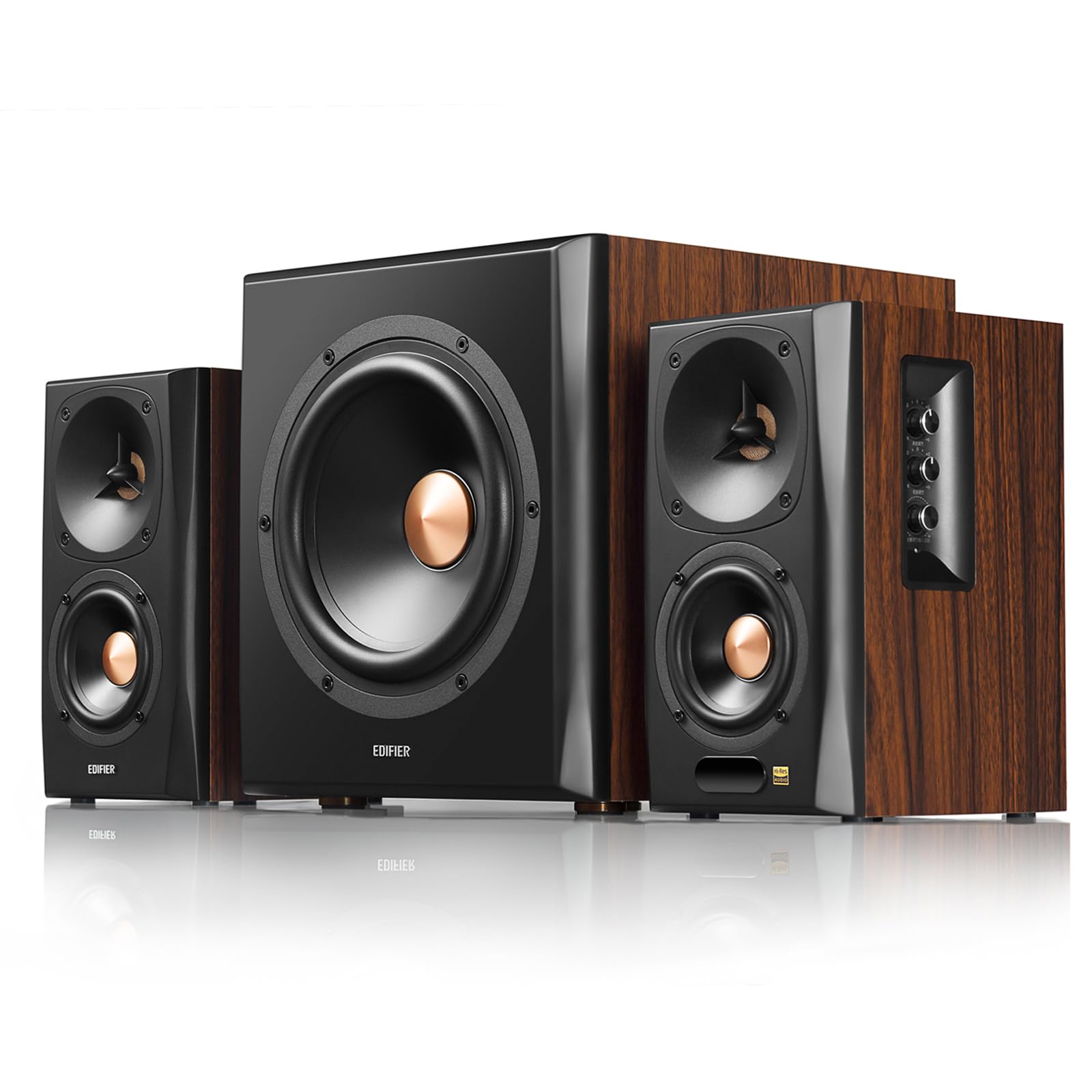 Edifier S360DB Bluetooth Bookshelf Speaker with Subwoofer, Wireless Speakers with 155W RMS Output, Premium 2.1 Audio System for Gaming Rooms, Living Room, and Dens