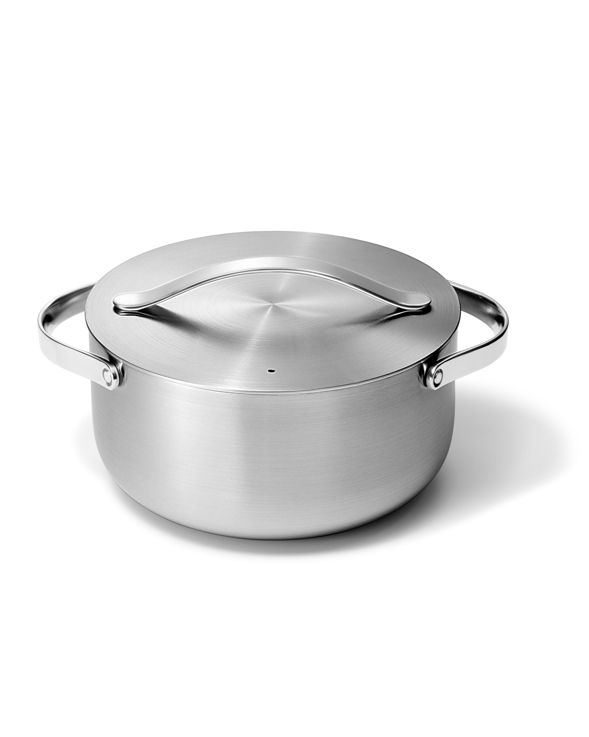 Caraway Stainless Steel Dutch Oven (6.5 Qt) - 5-Ply Stainless Steel - Oven Safe & Stovetop Agnostic - Non Toxic, PTFE & PFOA Free