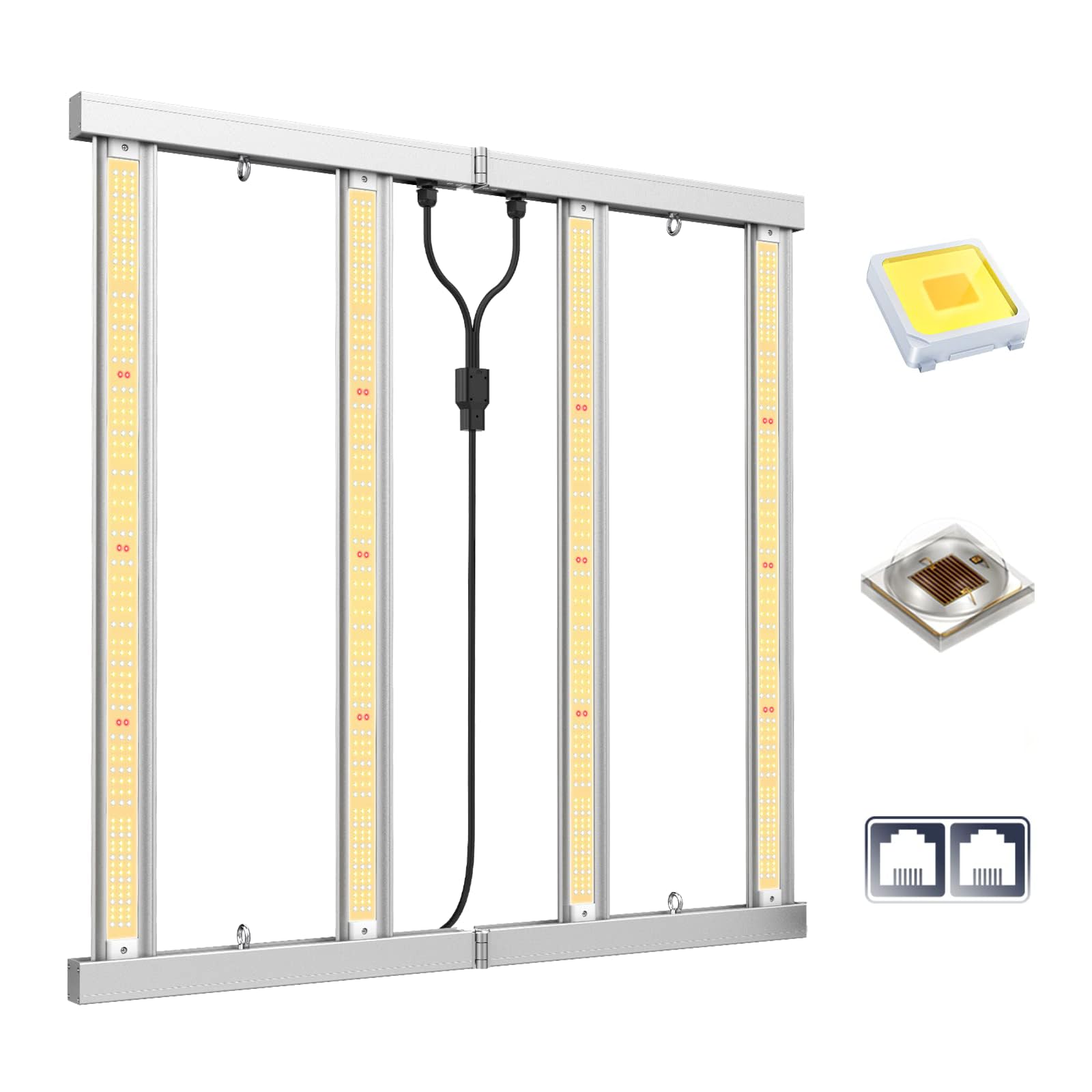 VIPARSPECTRA KS3000 LED Grow Light 320 watt with Samsung LM301H Diodes, Uniform PPFD Dimmable Daisy Chain 4 Bars Grow Lights for Indoor Plants Full Spectrum Plant Growing Lamps in 3x3 Grow Tent