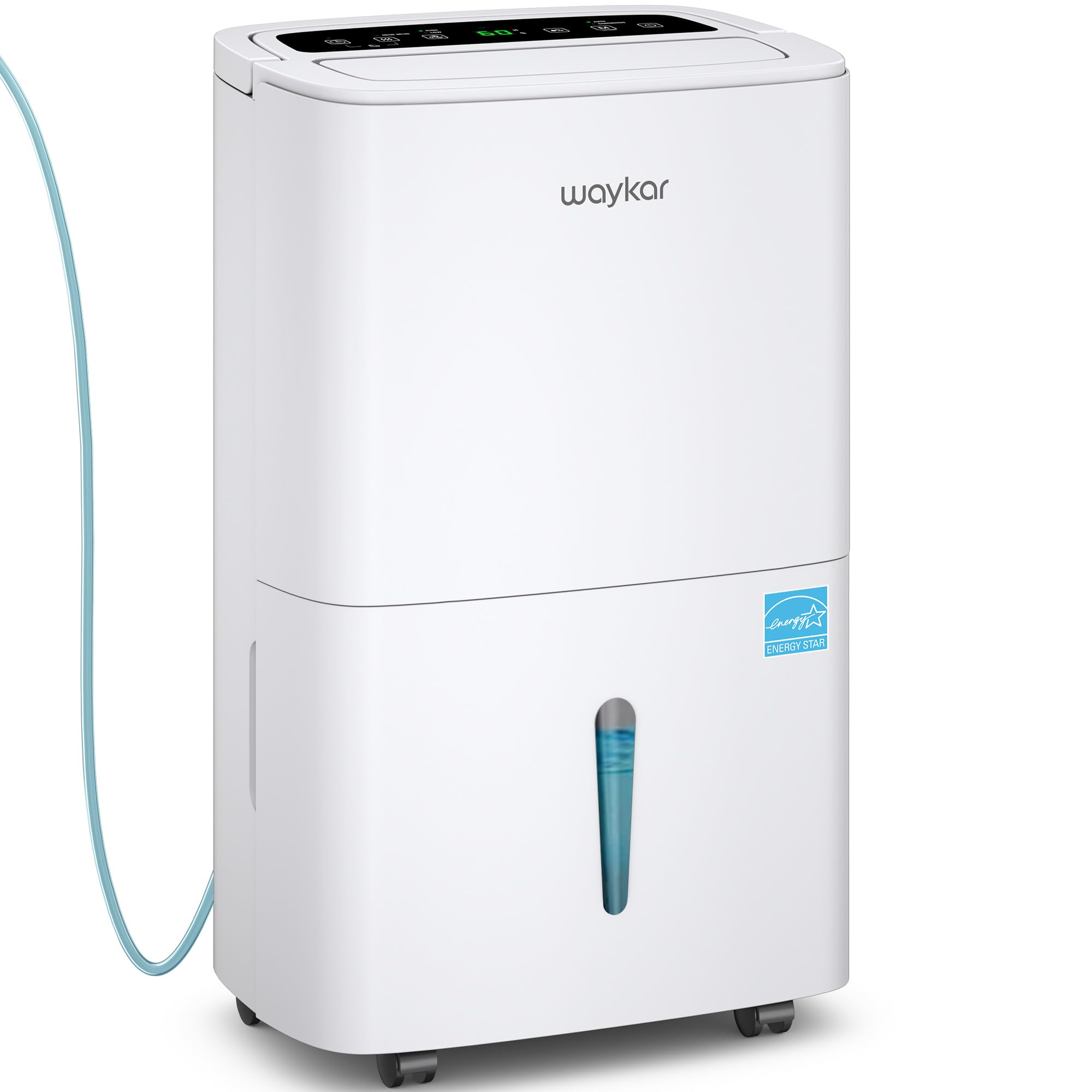 Waykar 150 Pints Energy Star Dehumidifier with Pump for Spaces up to 7,000 Sq. Ft at Commercial and Industrial Large Room, Warehouse, Home, Basement, Bedroom with Drain Hose, Auto Defrost, Self-Drying