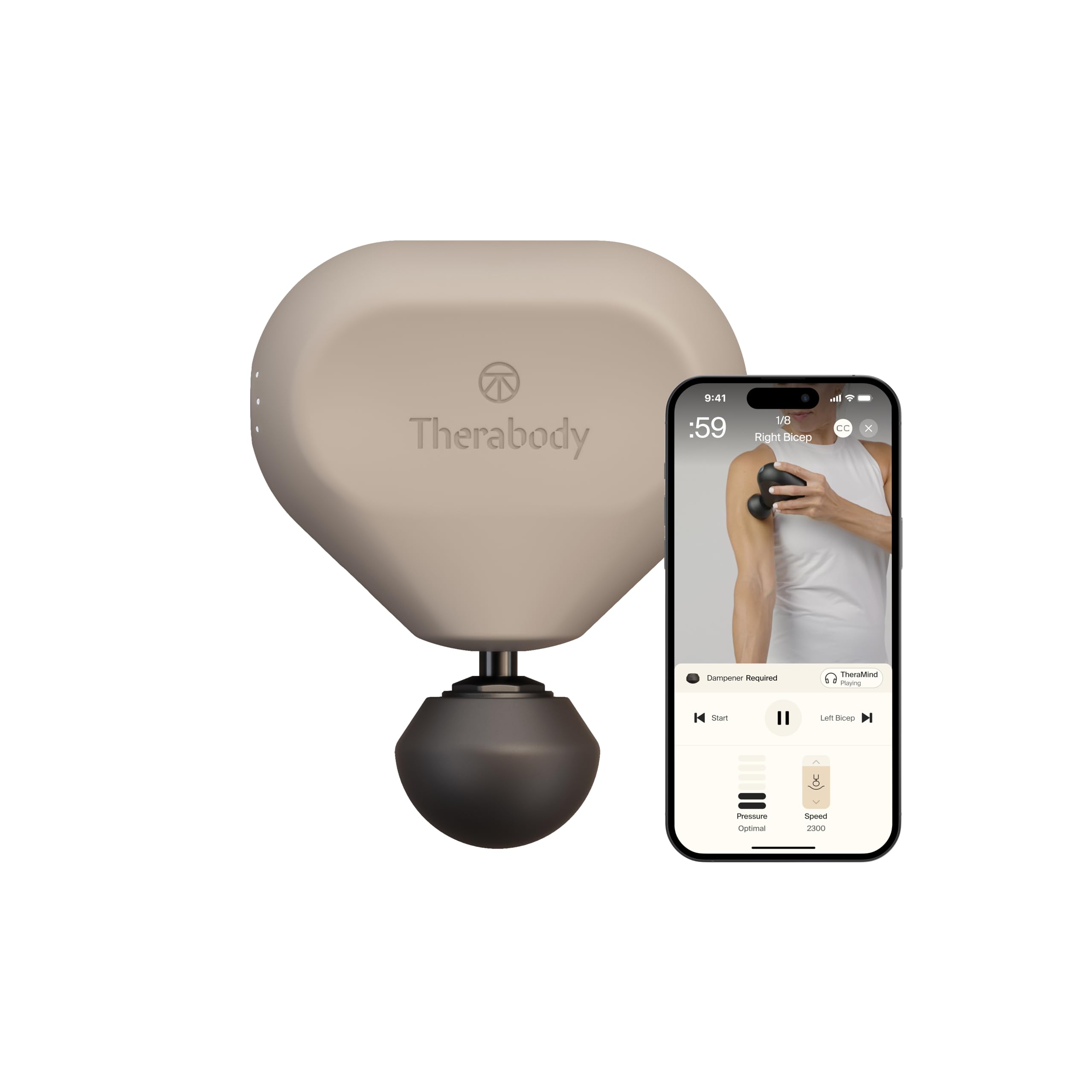 TheraGun Mini by Therabody (3rd Generation) – Ultra-Portable Massage Gun and Travel Essential for Fast, Effective Pain and Tension Relief Anywhere, Oat