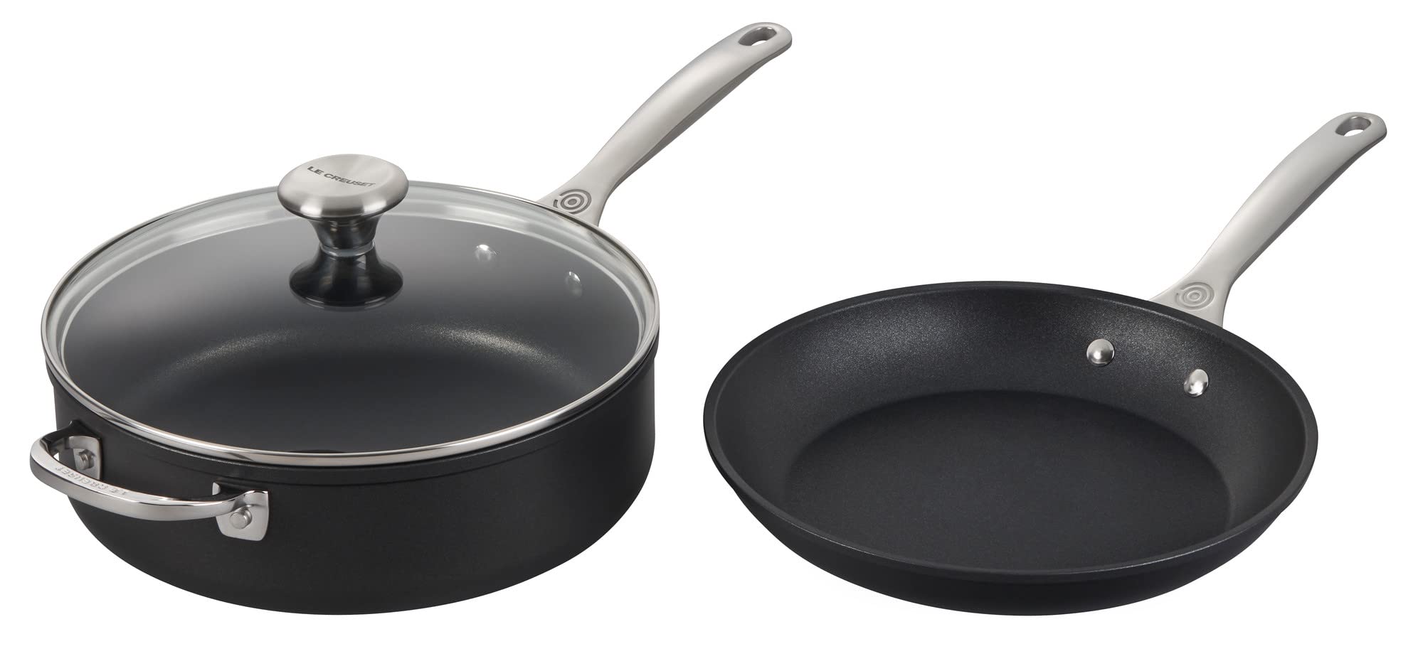 Le Creuset Toughened Nonstick PRO Cookware Set, 3 pc. (10" Fry Pan, 4.25 qt. Saute Pan with Lid),Gray
