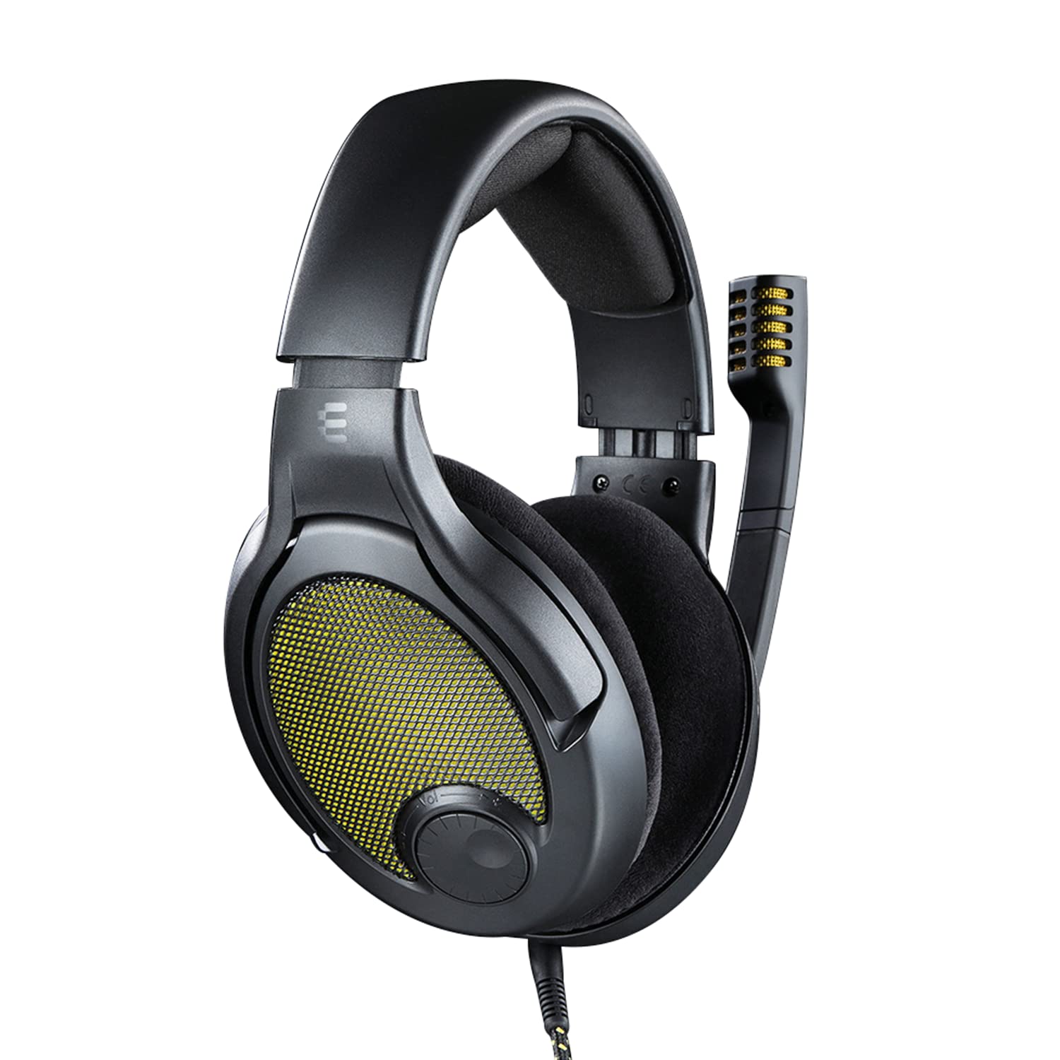 DROP + EPOS PC38X Gaming Headset Noise-Cancelling Microphone with Over-Ear Open-Back Design, Velour Earpads, Compatible with PC, PS4, PS5, Switch, Xbox, Mac, Mobile, and More (Yellow)