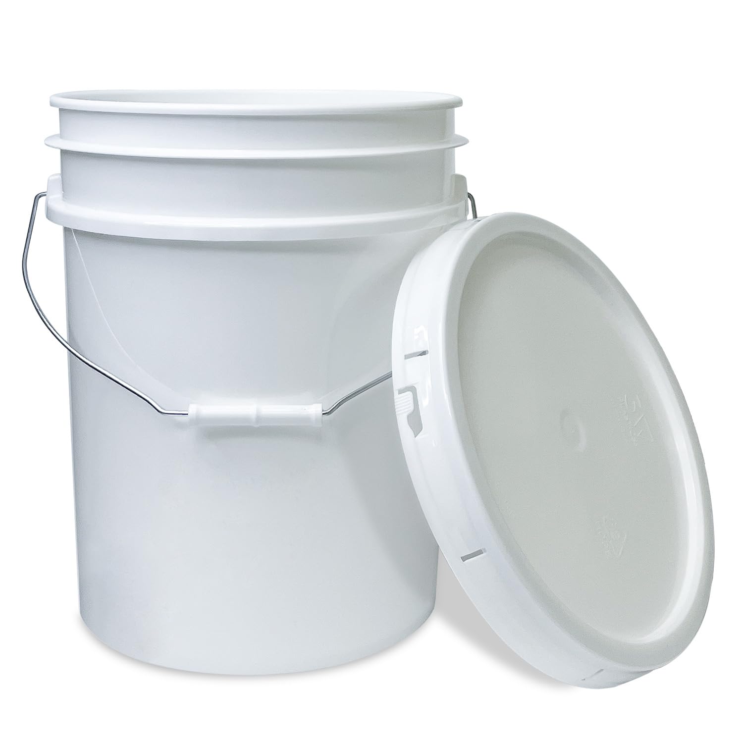 ePackageSupply 5-Gallon White Bucket Pail Container with Lid | Food Grade | Heavy-Duty Extra Durable | 90 Mil All Purpose Pail | Multi-Use | Easy Stack and Store | BPA Free| Made in USA | 24 Pack