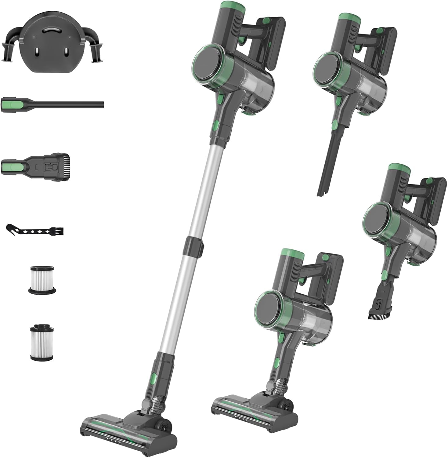 ENCHE Cordless Vacuum Cleaner, Stick Vac with Tangle-Resistant Design, Up to 50 Minutes, 450W，450KPA Powerful Suction, Rechargeable, Lightweight, and Versatile for Carpet, Hard Floor, Pet Hair