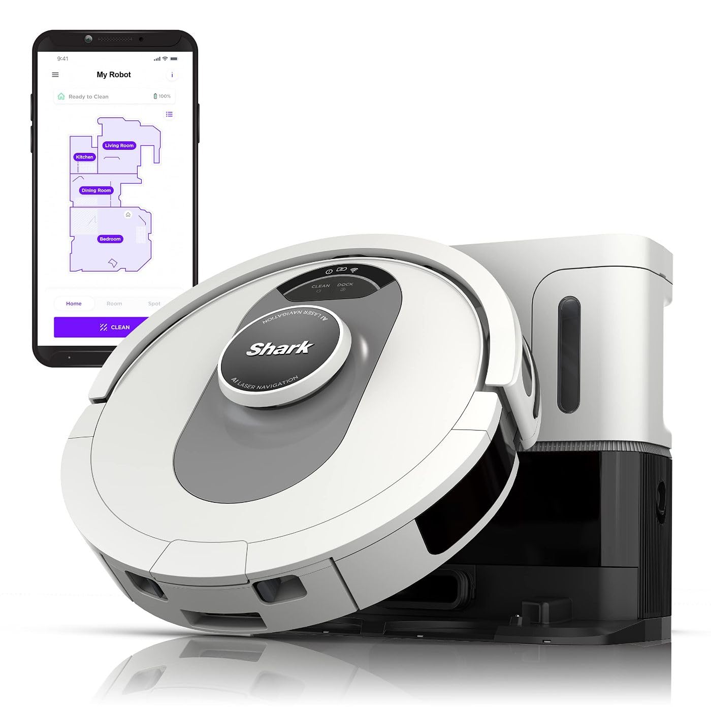 Shark AI Ultra Voice Control Robot Vacuum with Matrix Clean Navigation, Home Mapping, 60-Day Capacity, XL Self-Empty Base for Homes with Pets, Carpet & Hard Floors
