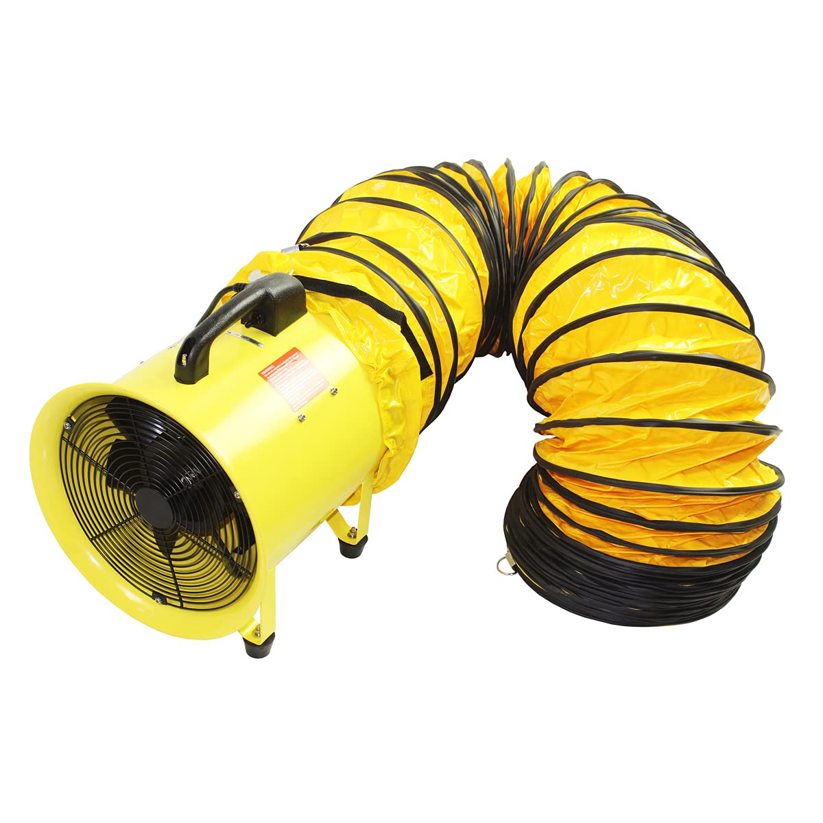Maxx Air Heavy Duty Cylinder Fan with 20-foot Vinyl Hose, High Velocity Portable Blower/Exhaust Axial Hose Fan, 8-Inch, Yellow