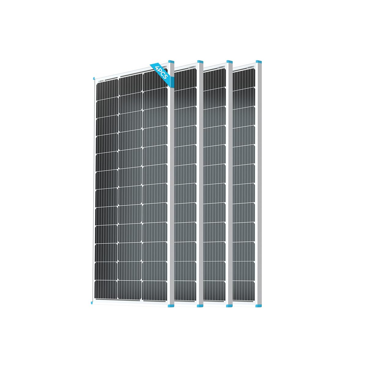 Renogy 400 Watt Solar Panels High-Efficiency 4PCS 100W 12V Monocrystalline Solar Panel PV Module Power Charger for RV Marine Rooftop Farm Battery and Other Off-Grid Applications