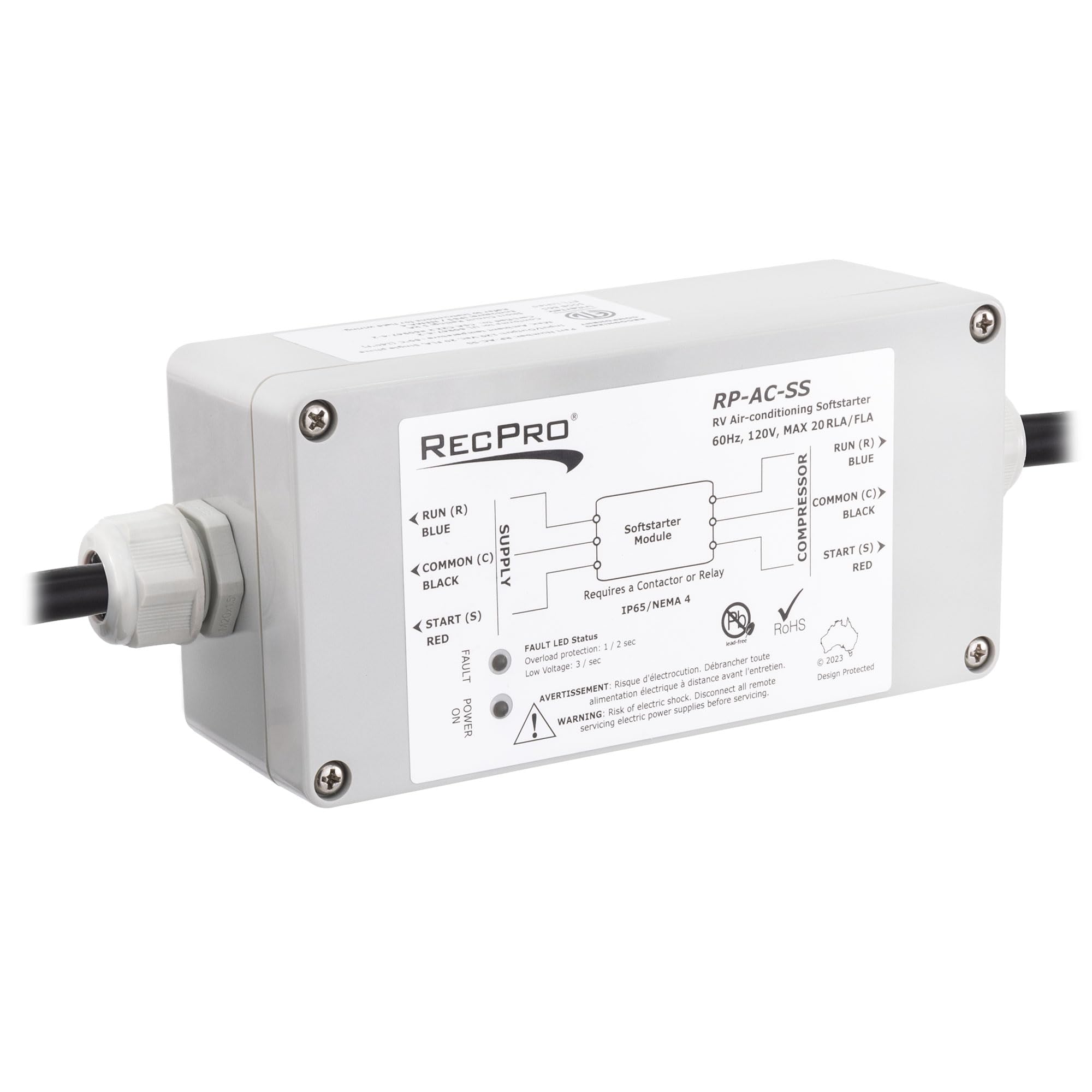 RecPro Soft Start for RV Air Conditioner | 120V 60Hz 20 FLA | Up to 20K BTU
