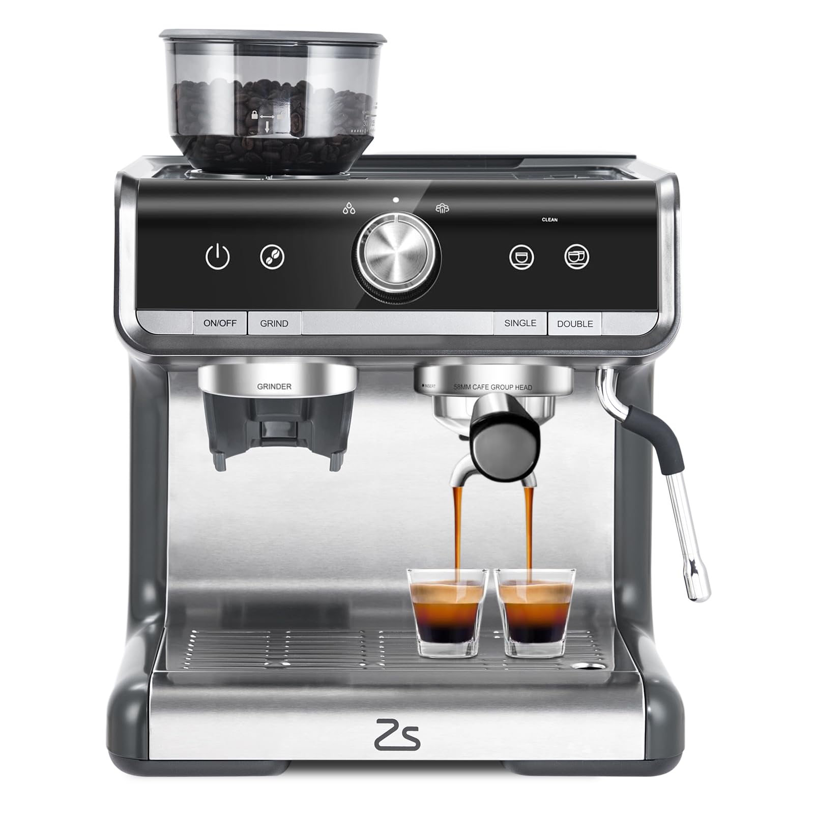 CuisinAid Espresso Machine, 20 Bar Coffee Maker with Milk Frother Steam Wand, Semi-Automatic Coffee Machine for Cappuccino, Latte, Fast Heating, Stainless Steel