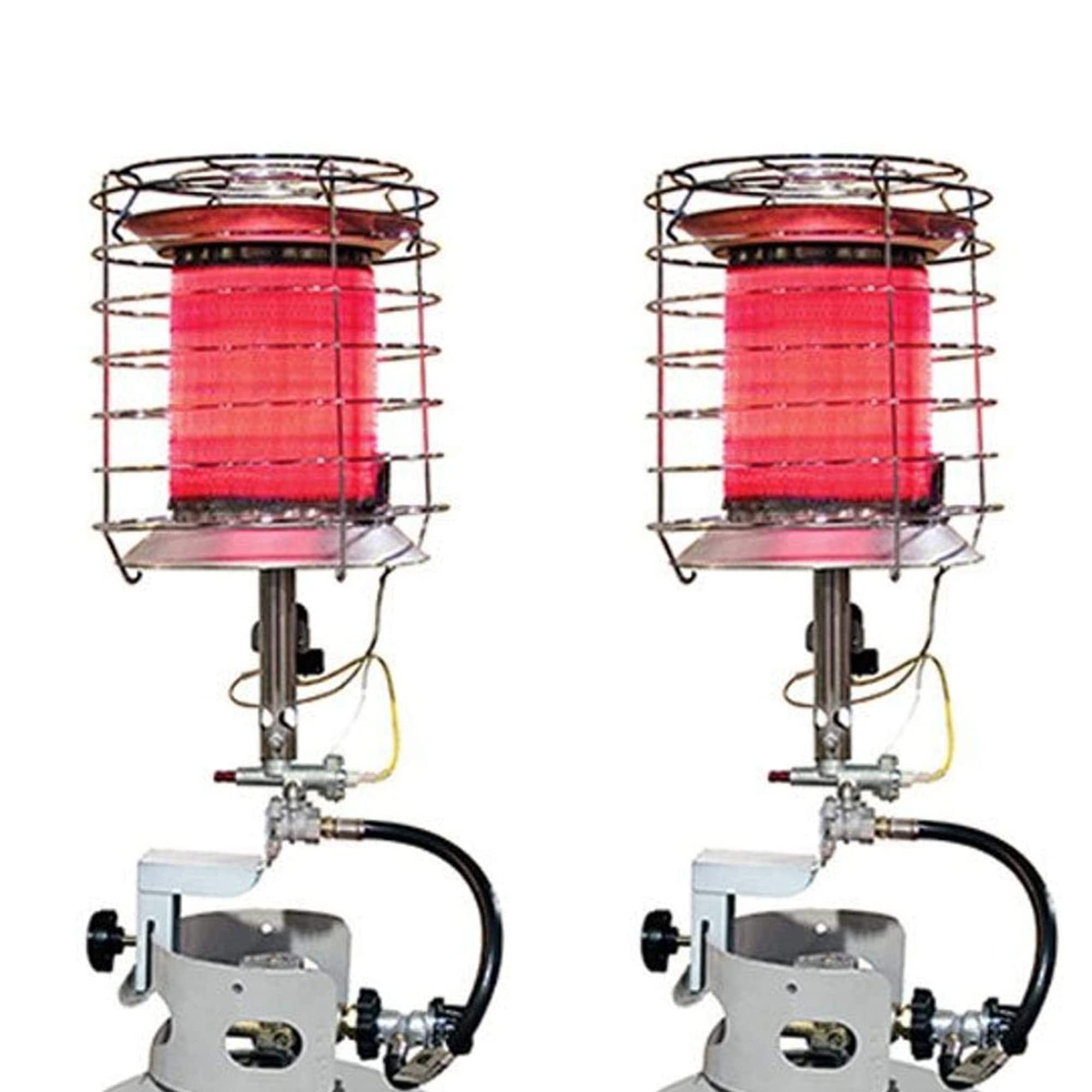 Dura Heat TT-360 Heavy Duty Outdoor Camping/Construction Site Steel 360 Degree Propane Tank Top Radiant Heater Fits Standard 20 Pound Tank (2 Pack)