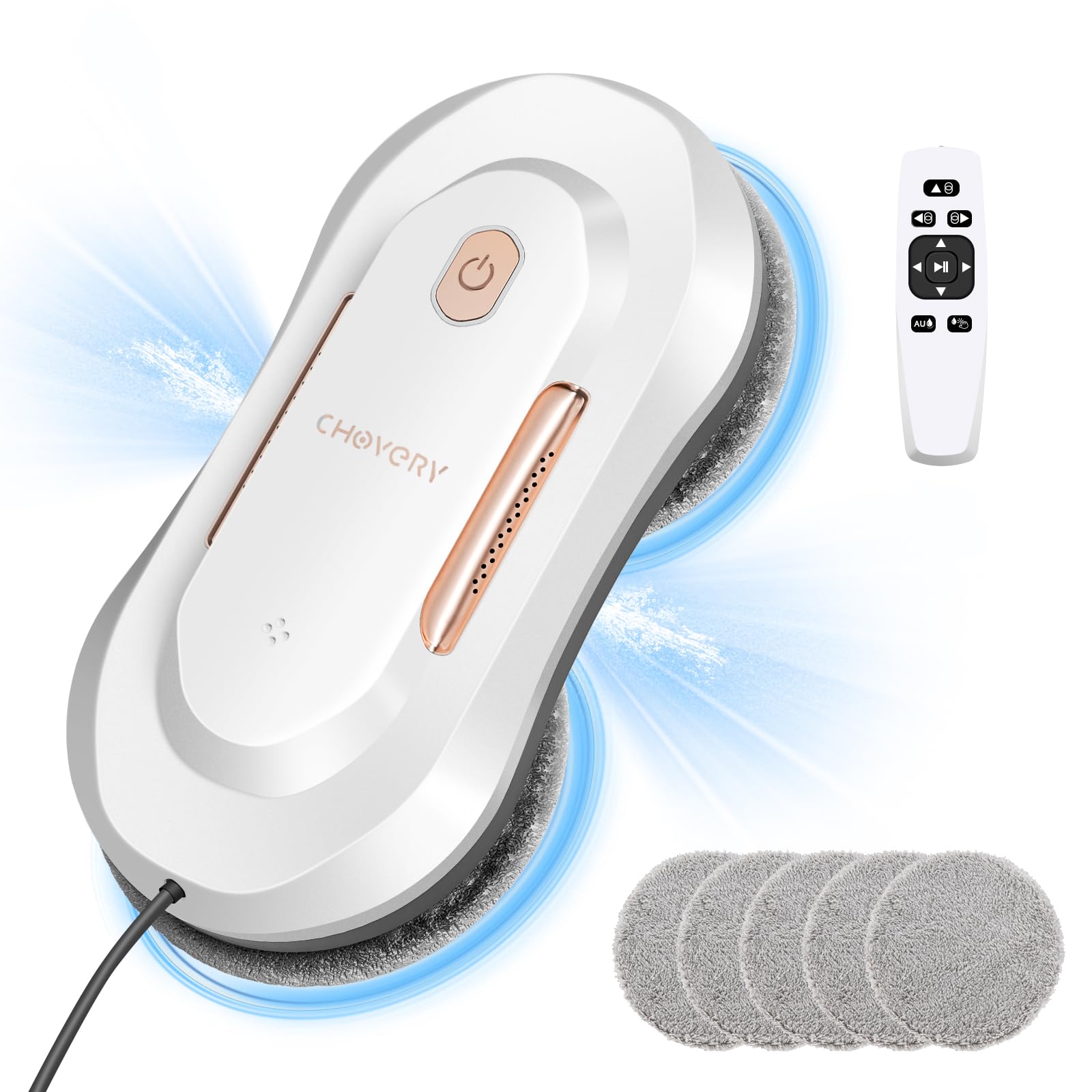 CHOVERY CL3 Window Cleaner Robot with Dual Water Spray Automatic Window Cleaning Washer Robot with Remote Control 3000Pa Suction Glass Cleaning Robot for Window/Tile/Glass Door
