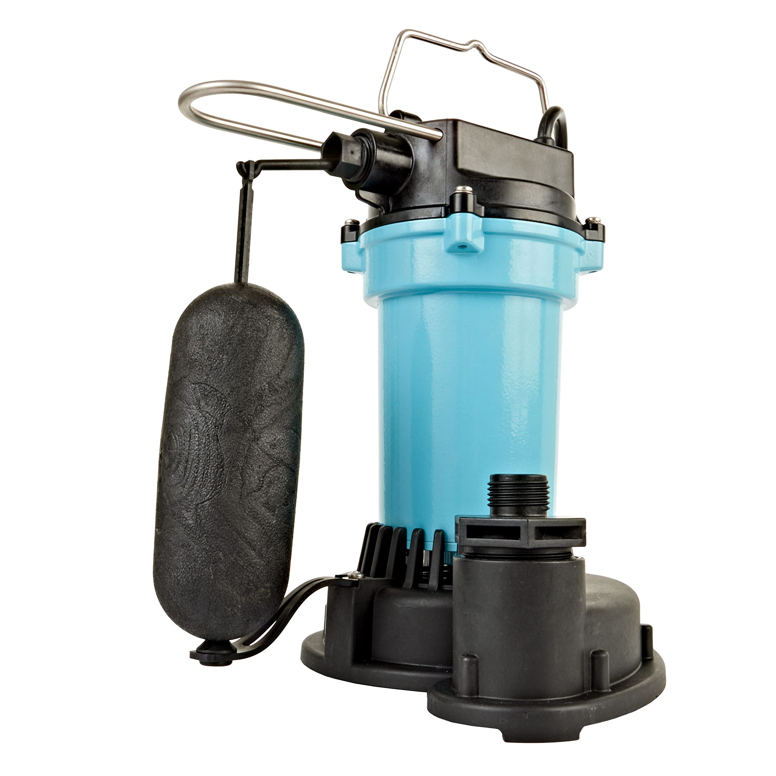 Little Giant 5.5-ASPA 115-Volt, 2100 GPH, 1/4 HP Automatic Aluminum Sump Pump with Snap-Action Float Switch and 10-Ft. Cord, Blue or Black, 505702