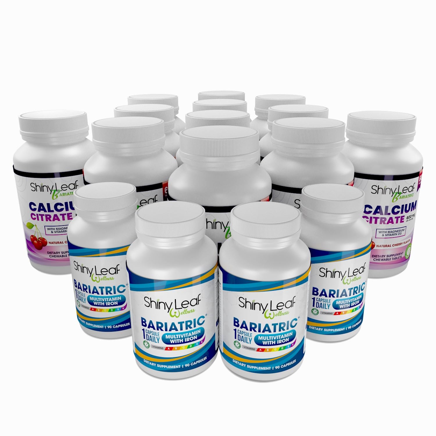 Bariatric Multivitamin with Iron Once-a-Day and Cherry Chewable Calcium Citrate for Post Bariatric Surgery Including Gastric Bypass and Sleeve (1 Year)