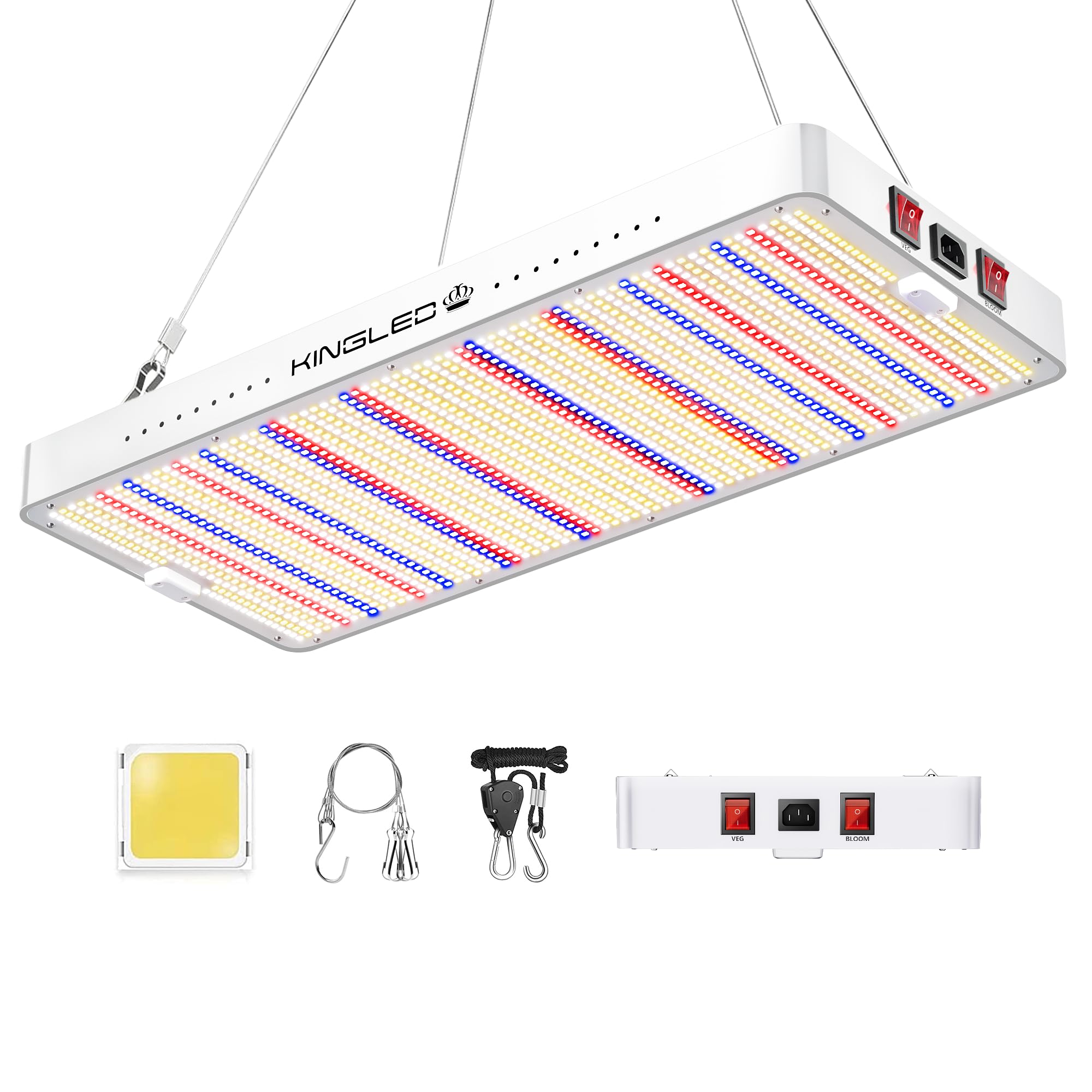 2025 KP4000 LED Grow Lights with Yield LEDs 5x5ft Coverage Full Spectrum Grow Lights for Indoor Hydroponic Plants Greenhouse Growing Lamps Veg Bloom Daul Mode