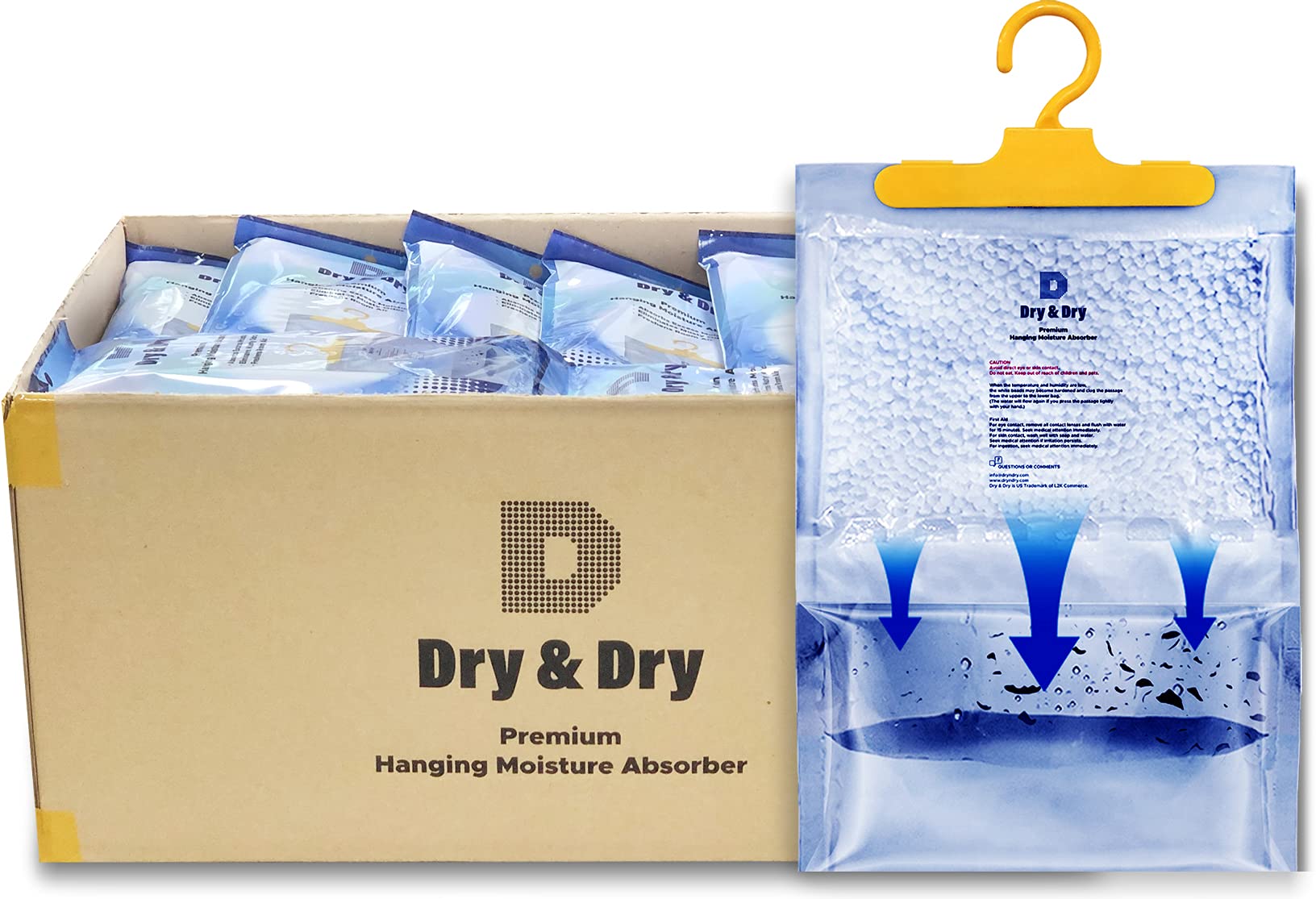 Dry & Dry 100 Packs [Net 7 Oz/Pack] Moisture Absorbers for Home, Basement & Bedroom - Small Dehumidifiers