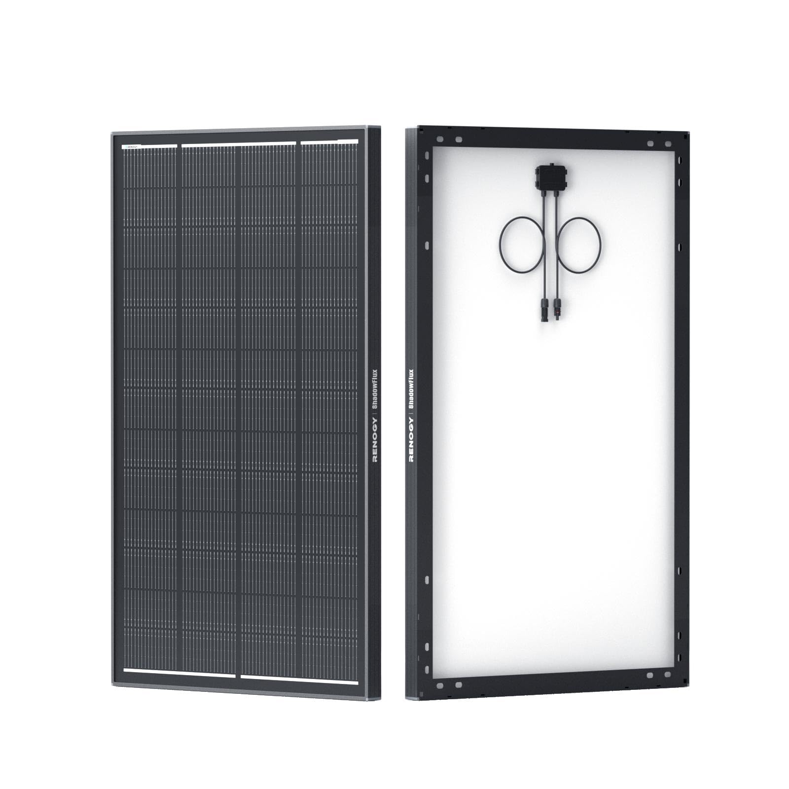 Renogy 200 Watt Solar Panel ShadowFlux Anti-Shading, 12V 200W Solar Panel 25% High-Efficiency N-Type Solar Cell, 16BB ShadowFlux Technology Solar Module for RV Home Roof Camp Marine Boat