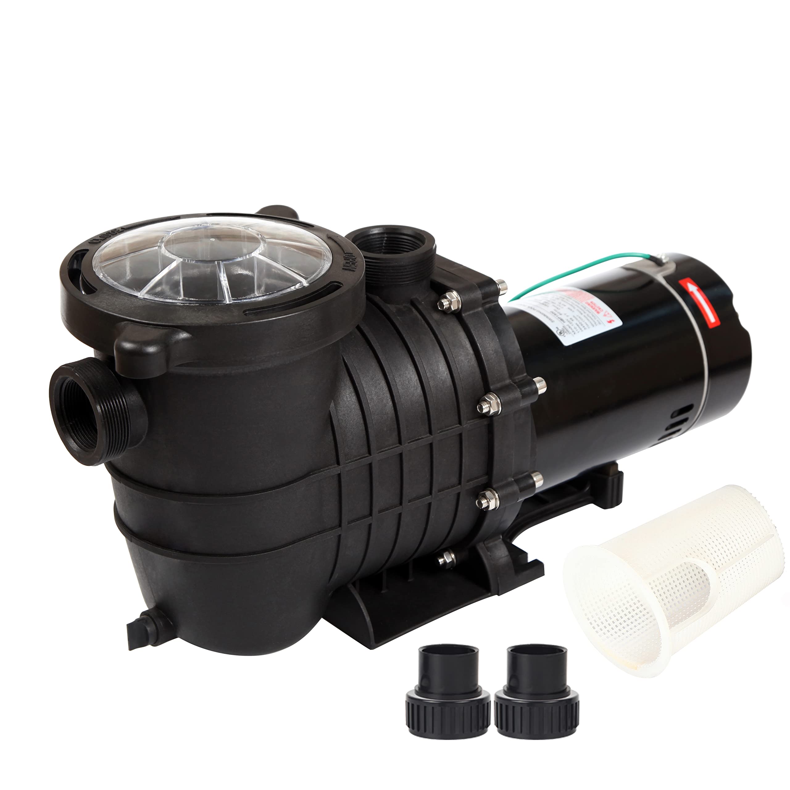 TOPWAY 2HP 110V/230V Dual Voltage Swimming Pool Pump 114GPM Filter Garden lnground and Above Ground Pools Water Pump