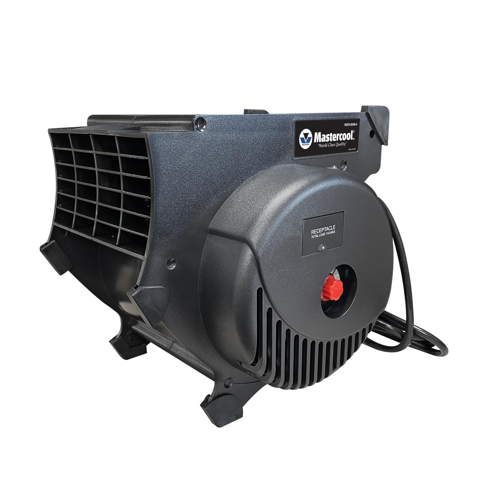 Mastercool 300 CFM Blower Fan (20300-A), Cools & Dries, 3-Speed, Impact-Resistant ABS, Adjustable Feet, 2 Grounded Receptacles, 8.5 ft. Cord