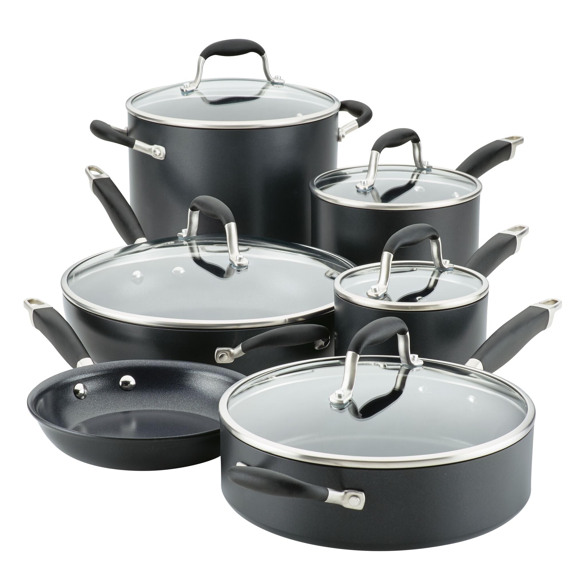 Anolon Advanced Home Hard-Anodized Nonstick 11-Piece Cookware Set (Onyx)