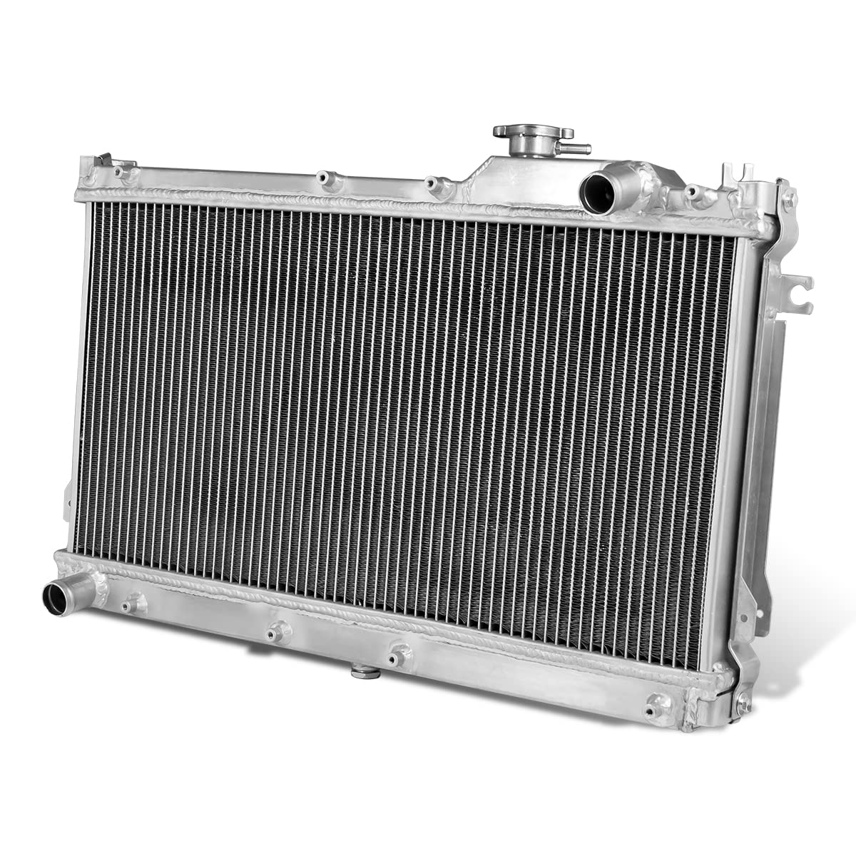 DNA Motoring RA-MM90-2 2-Row Full Aluminum Radiator, 1 Pack,Metallic