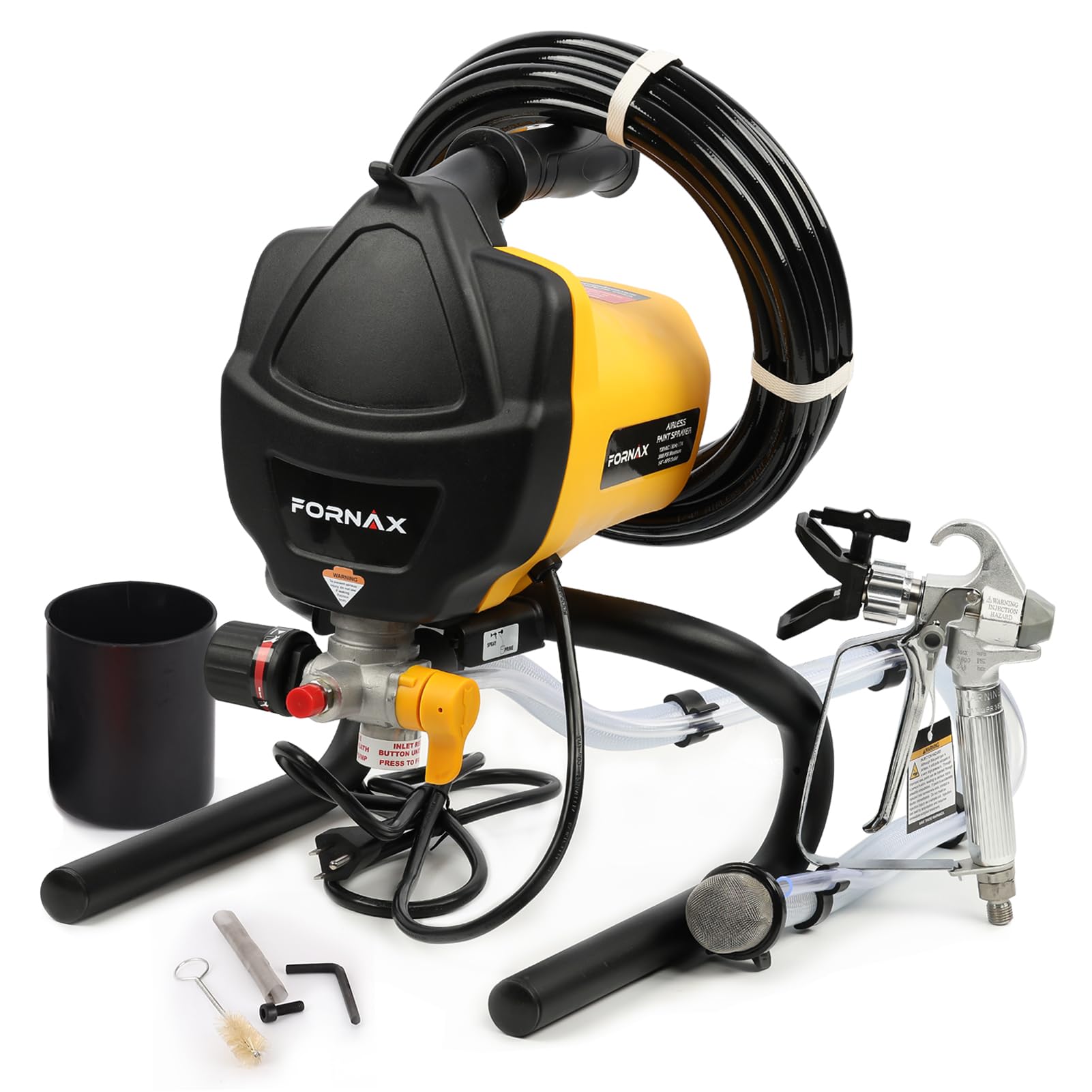 FORNAX Airless Paint Sprayer, 5/8HP High Efficiency Airless Stand Sprayer, 3000 PSI Professional Electric Paint Sprayer for Home Interior and Exterior, Contractor, Prosumer, and DIY