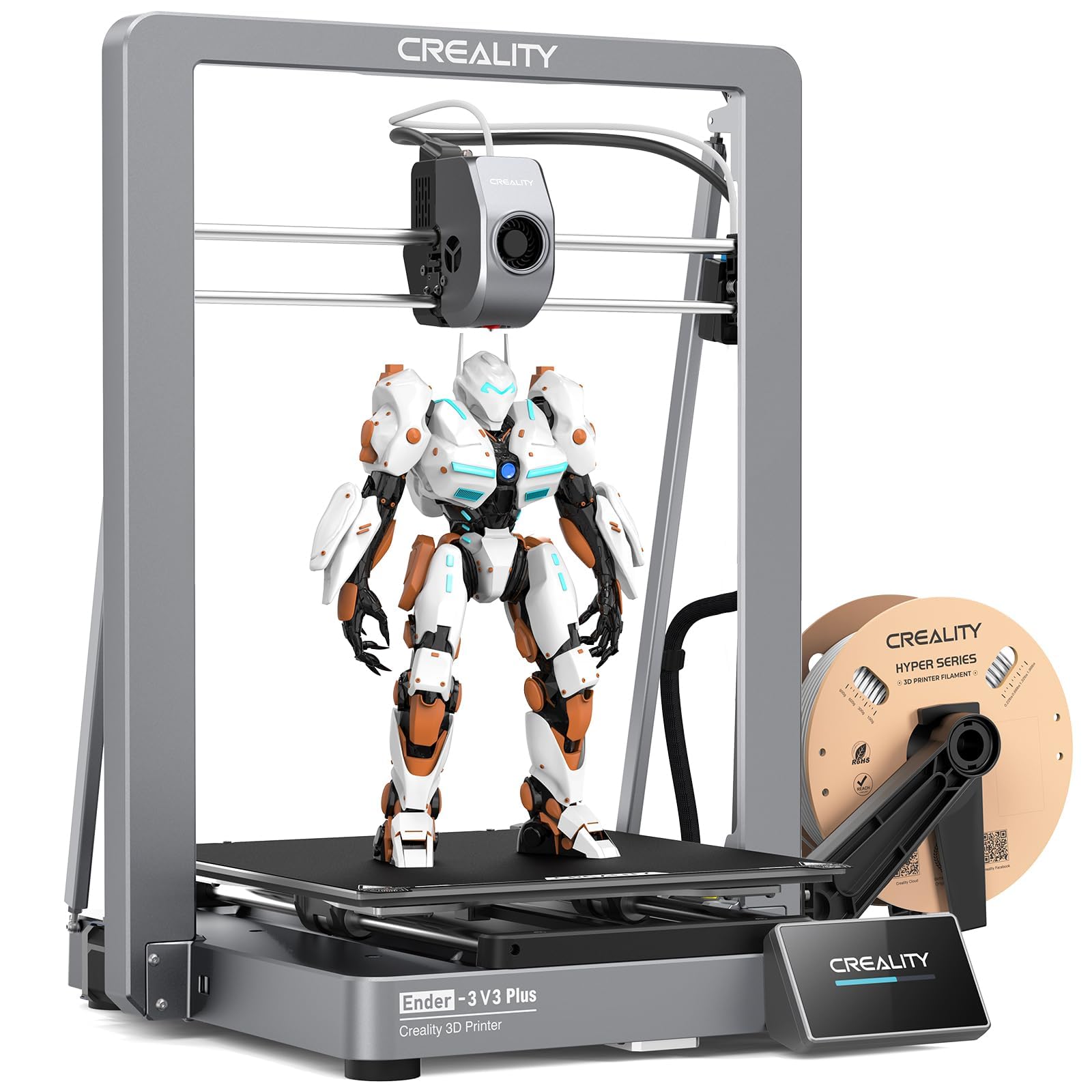 Creality Ender 3 V3 Plus 3D Printer, 2024 New Version 600mm/s High-Speed Auto Leveling Direct Drive Extruder Stable Metal Build Ender 3D Printer Large Print Size 11.8x11.8x13.0in