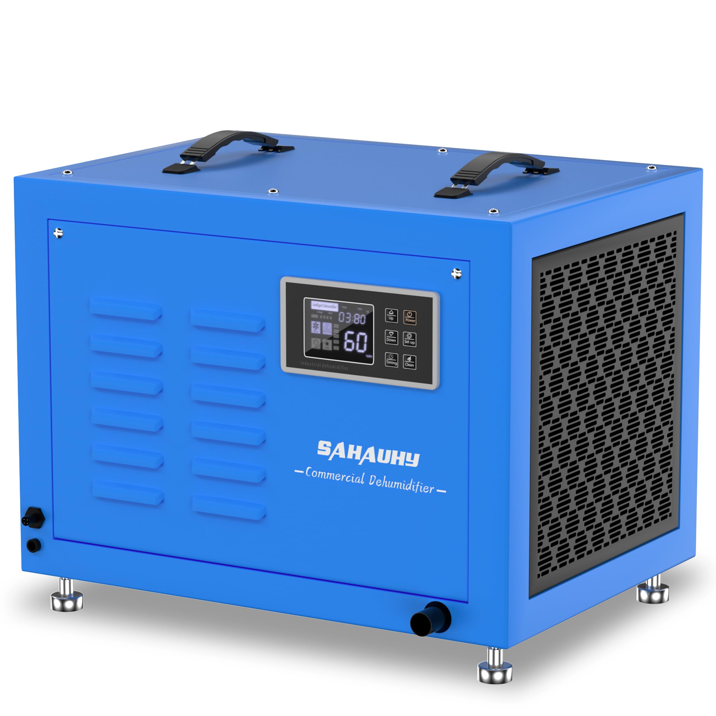 SAHAUHY 158 Pints Commercial Dehumidifier for Basement,Crawl Space,Large Spaces up to 4,500 Sq Ft with Drain Hose,Remote Monitoring,Auto Defrost,Memory Starting,Washable Filter,5 Years Warranty(Blue)