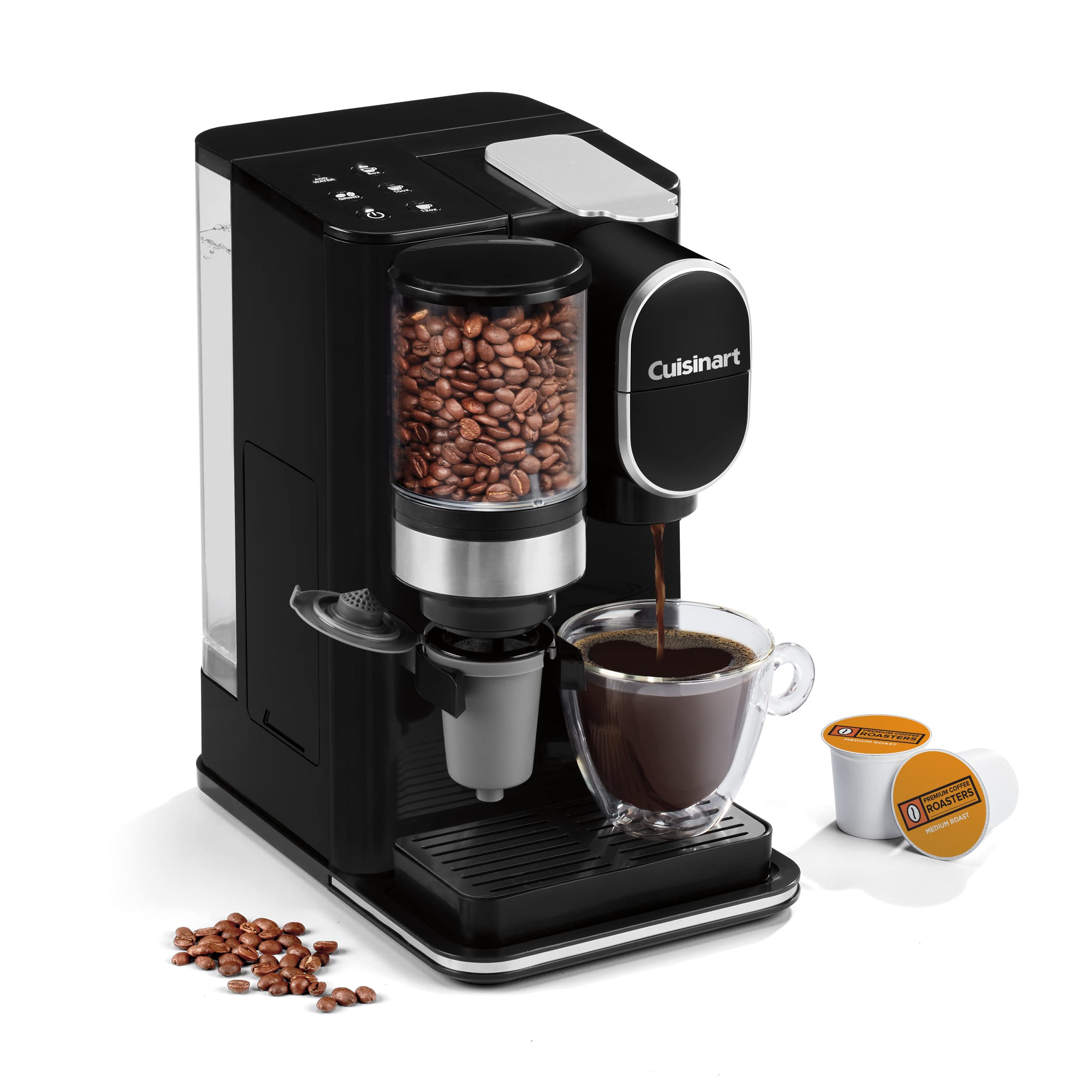 Cuisinart Single-Serve Coffeemaker with Built-in Grinder, Three Brew Sizes, Black (DGB-2C)