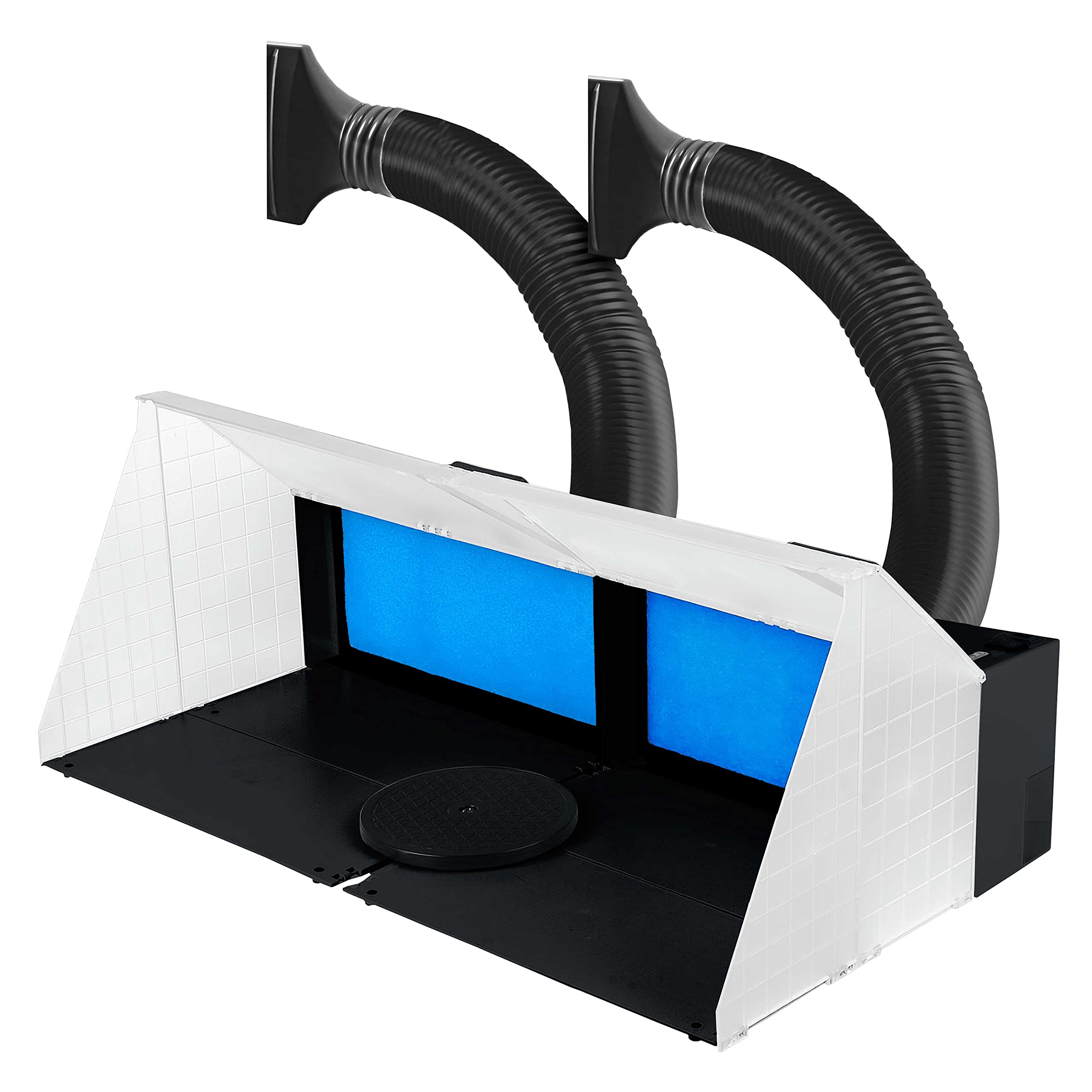 Master Airbrush 2-Pack Lighted Portable Airbrush Spray Booths with LED Lighting - Paint Booth, 6' Exhaust Hose, 25W Fan, 16.5"x19"x13.5" Work Area - Combine for Larger Workspace, Compact & Portable