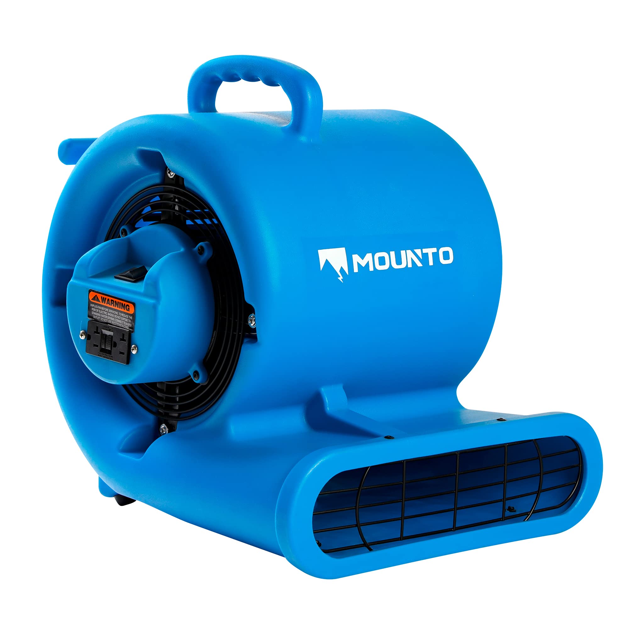 Mounto 1/3hp 2000cfm Air Mover Carpet Dryer Blower Floor Drying Fan - 3-Speed Air Mover Industrial Fan w/Dual GFCI Outlet, 25ft Power Cord for Drying, Cooling, Air Circulation