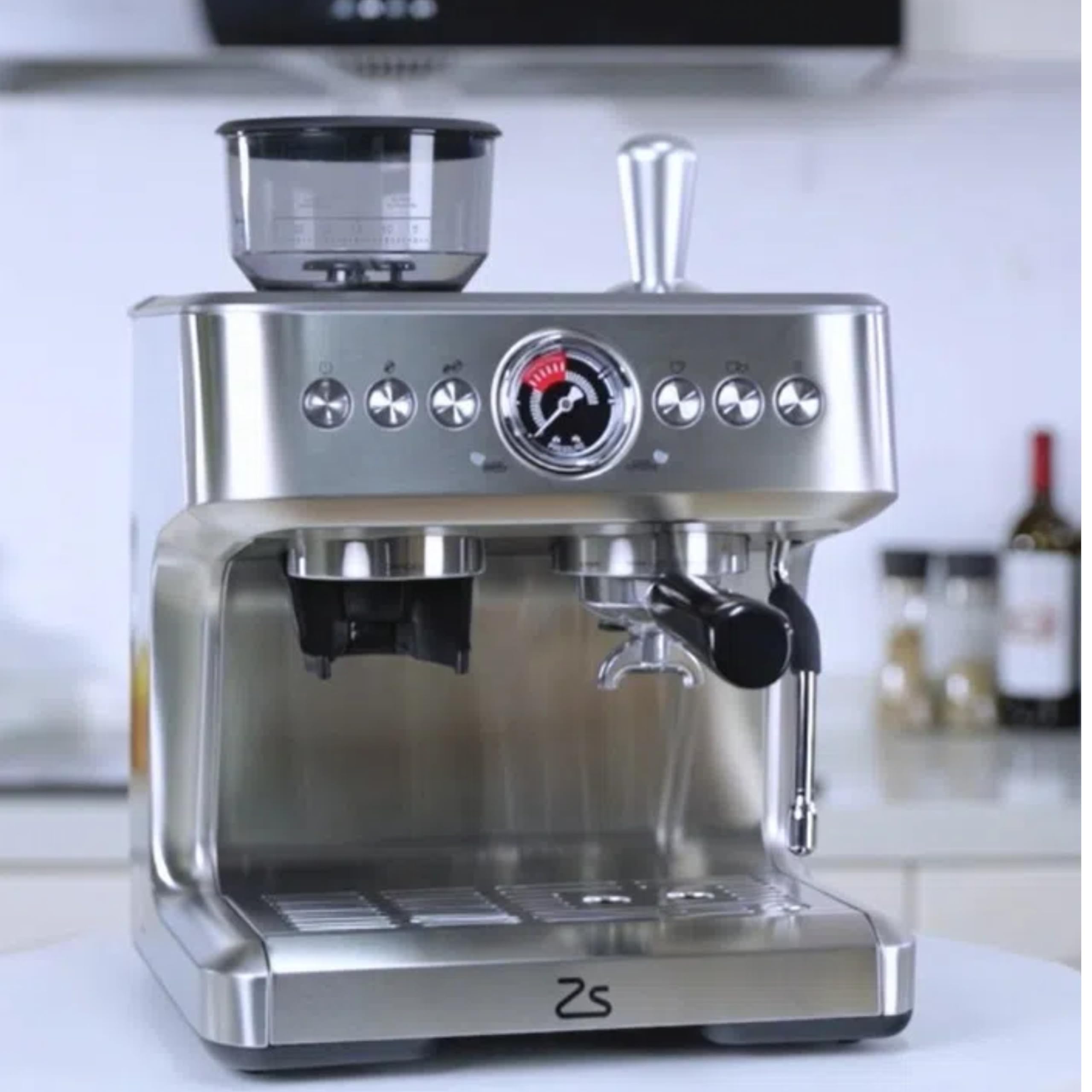 GarveeTech Espresso Machines with grinder, 20 Bar Professional Espresso Maker with Milk Frother & 95 oz Removable Water Tank for Latte and Cappuccino, Espresso Coffee Maker for Home, Silver