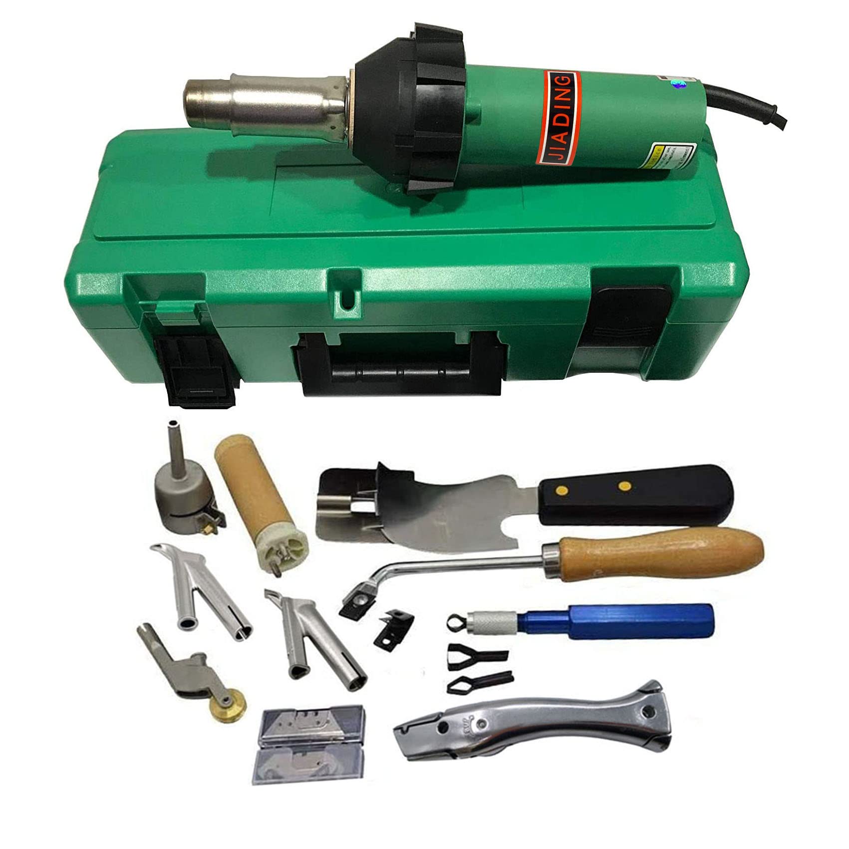 110V 1600W Plastic Welding Gun PVC Hot Air Kit Heat Gun Industrial Professional Welding Tool Plastic Case Packing Various Accessories