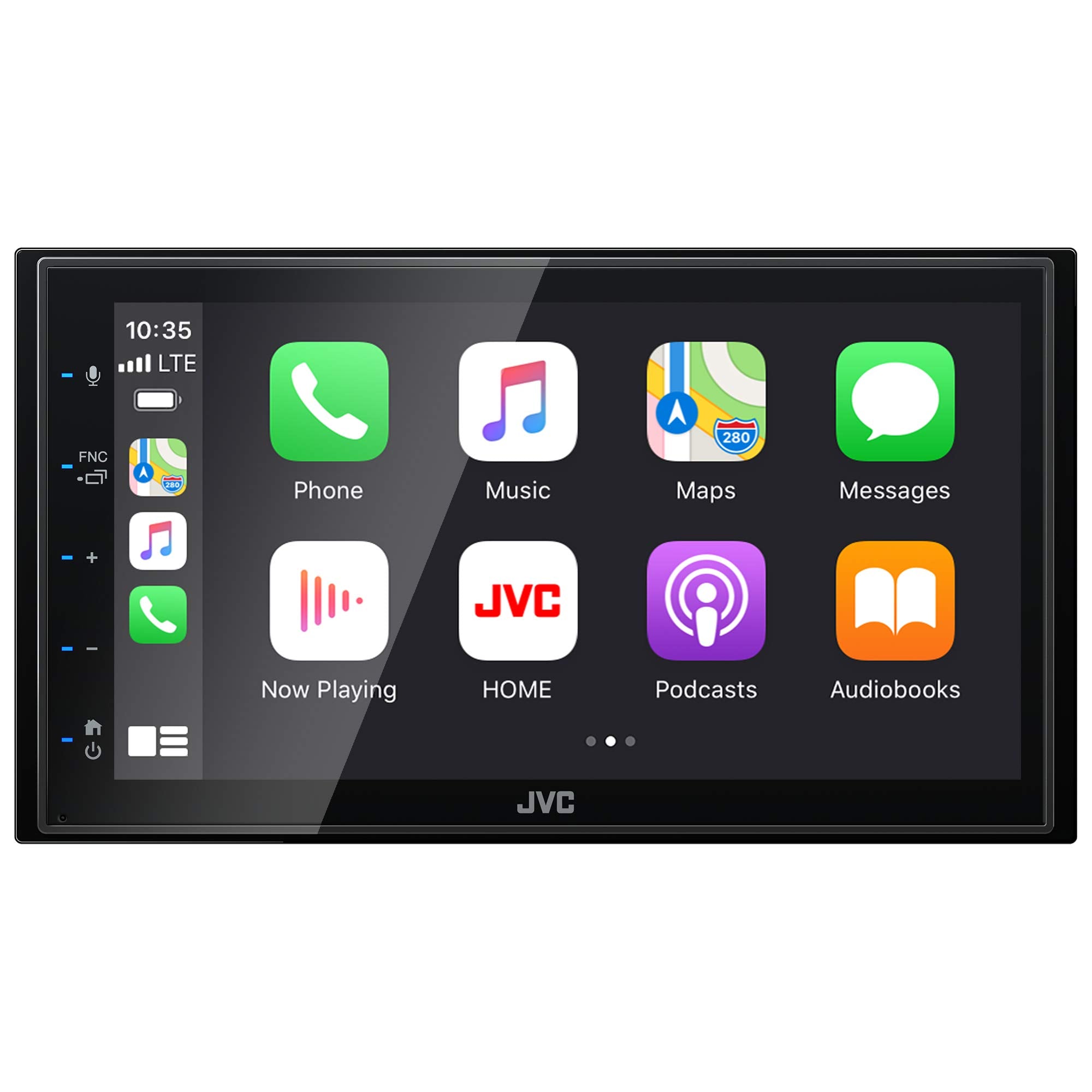 JVC KW-M56BT Apple CarPlay Android Auto Multimedia Player w/ 6.8" Capacitive Touchscreen, Bluetooth Audio and Hands Free Calling, MP3 Player, Double DIN, 13-Band EQ, SiriusXM, AM/FM Car Radio