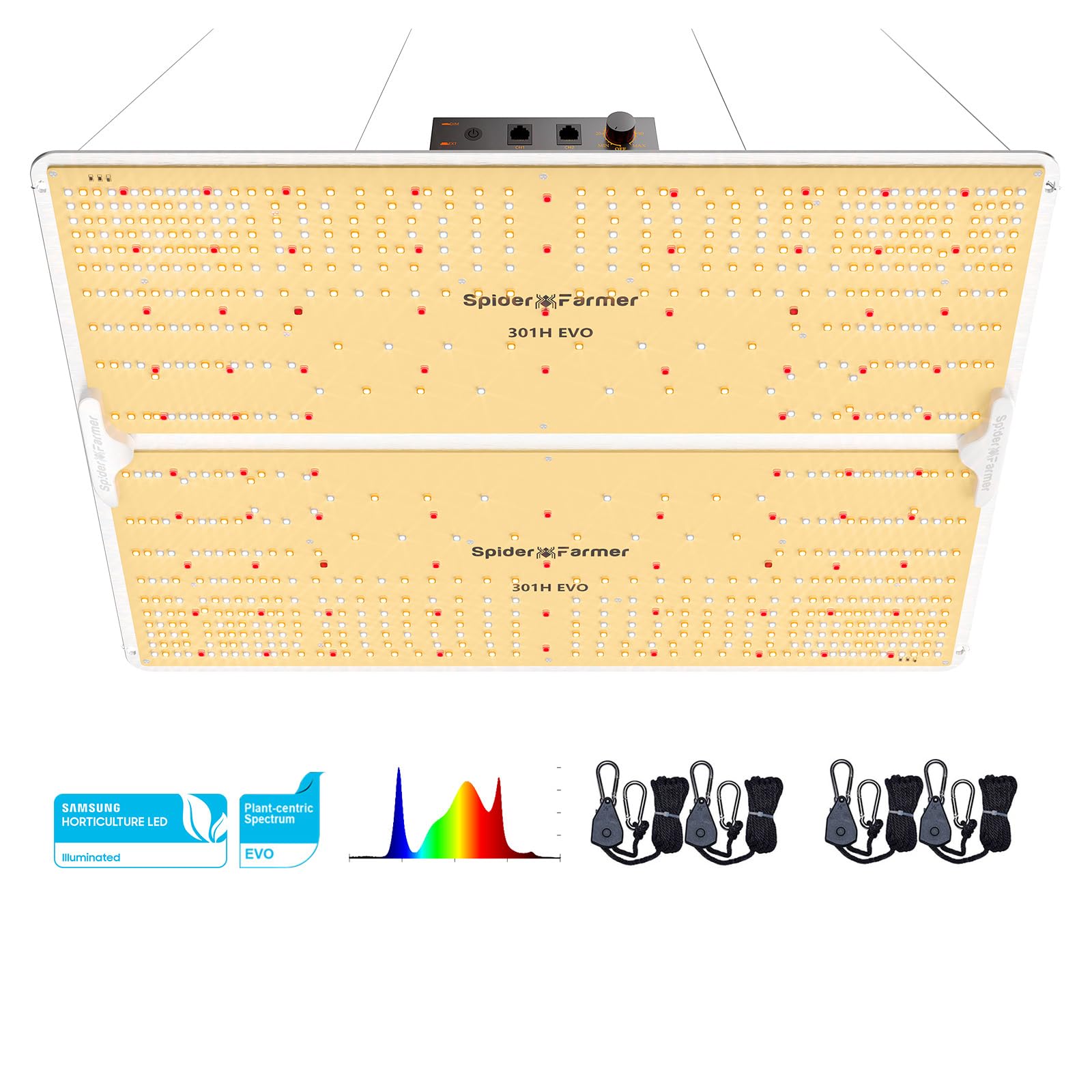 Spider Farmer 2024 New SF4000 LED Grow Light 4x4 with Samsung LM301H EVO High Efficiency & Dimmable Lighting, Full-Spectrum Commercial Plant Lights