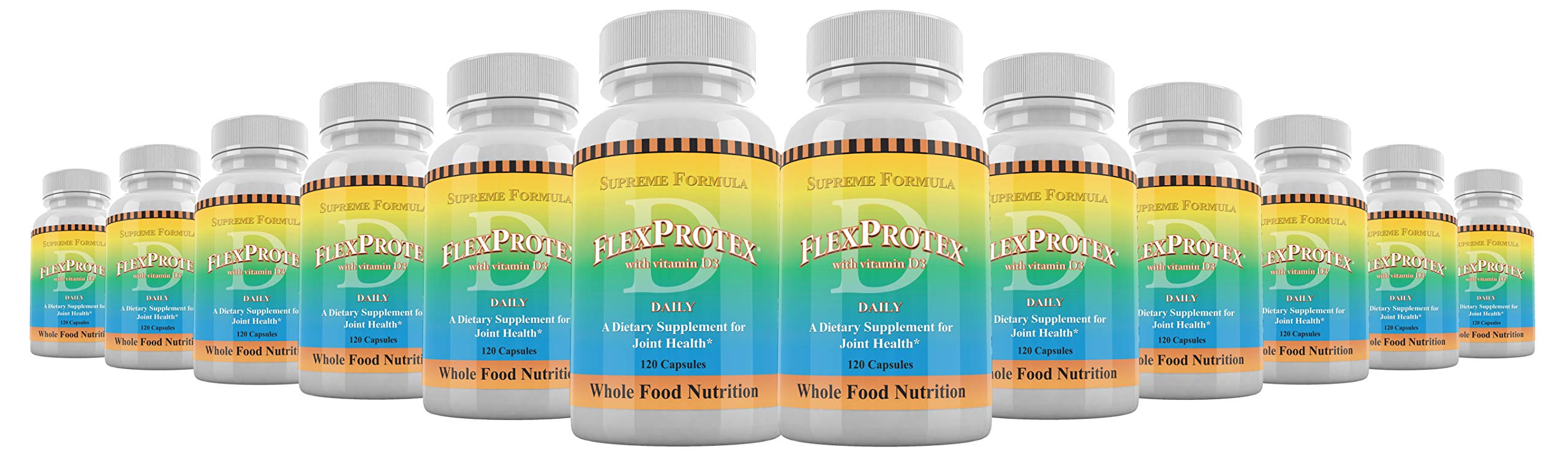Daily Health, FlexProtex D Joint Muscle Support 12 Bottles Plus 1 Bottle Marine Coral Calcium 90 Capsules