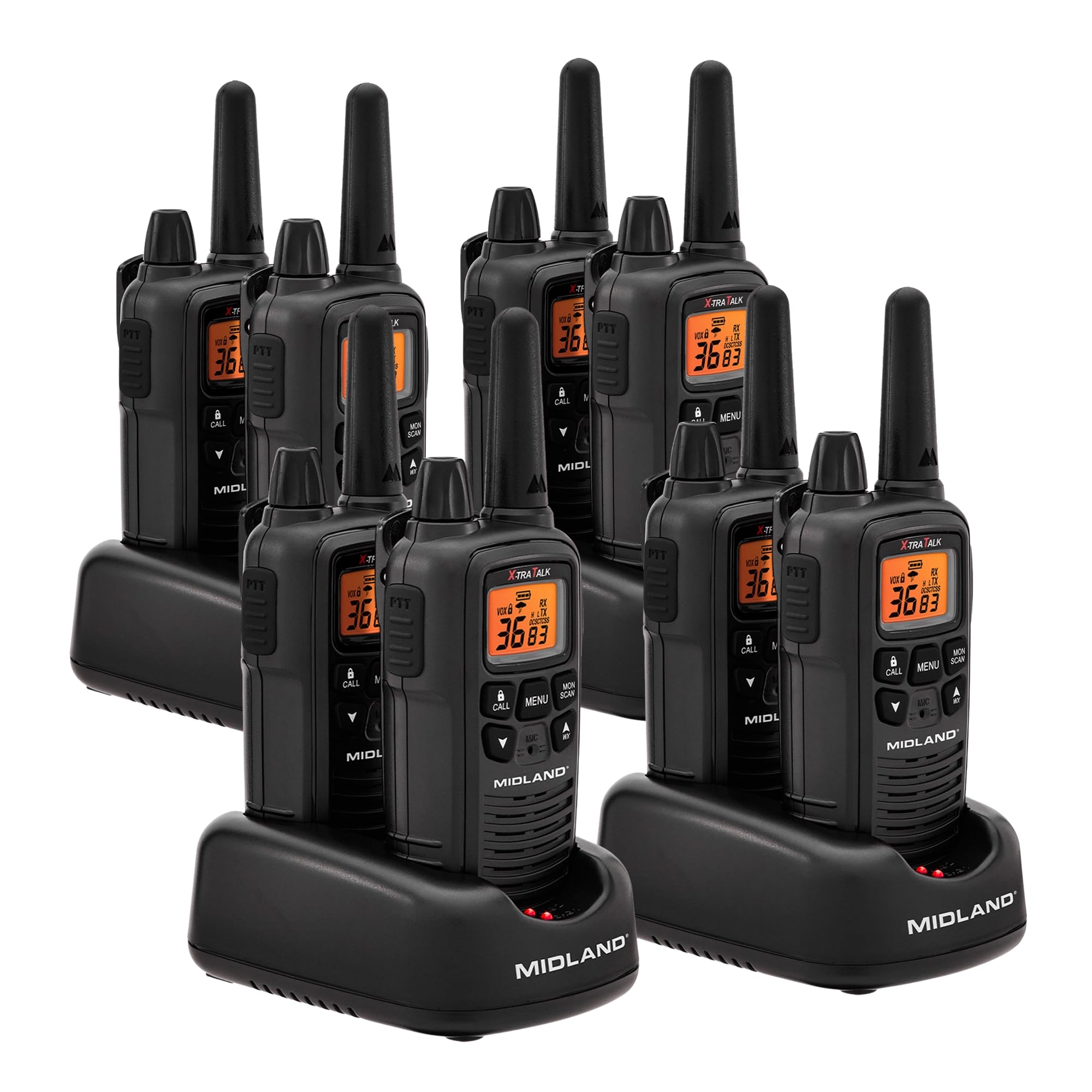 Midland LXT600BBX4 FRS Business Bundle Black 8 Pack with headsets