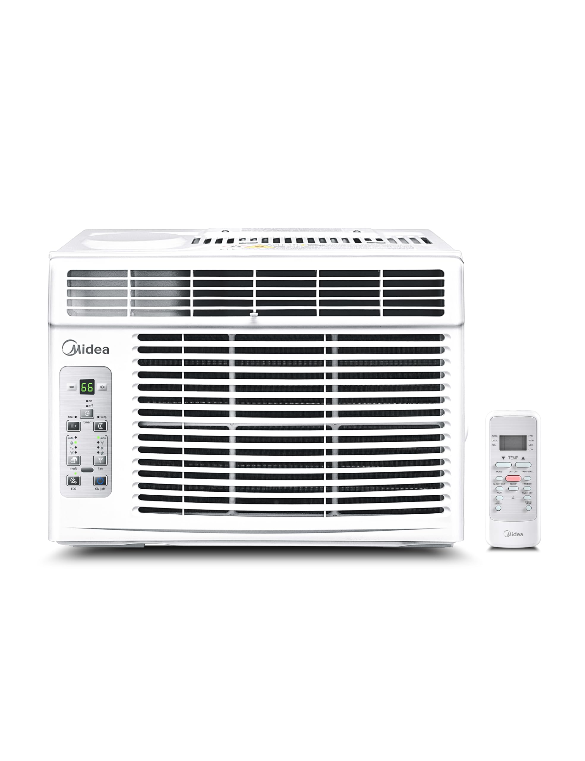 Midea MAW06R1CWT EasyCool 6,000 BTU Window Air Conditioner, Fan-Cools, Circulates and Dehumidifies up to 250 Sq Ft, Reusable Filter, LCD Remote Control, White