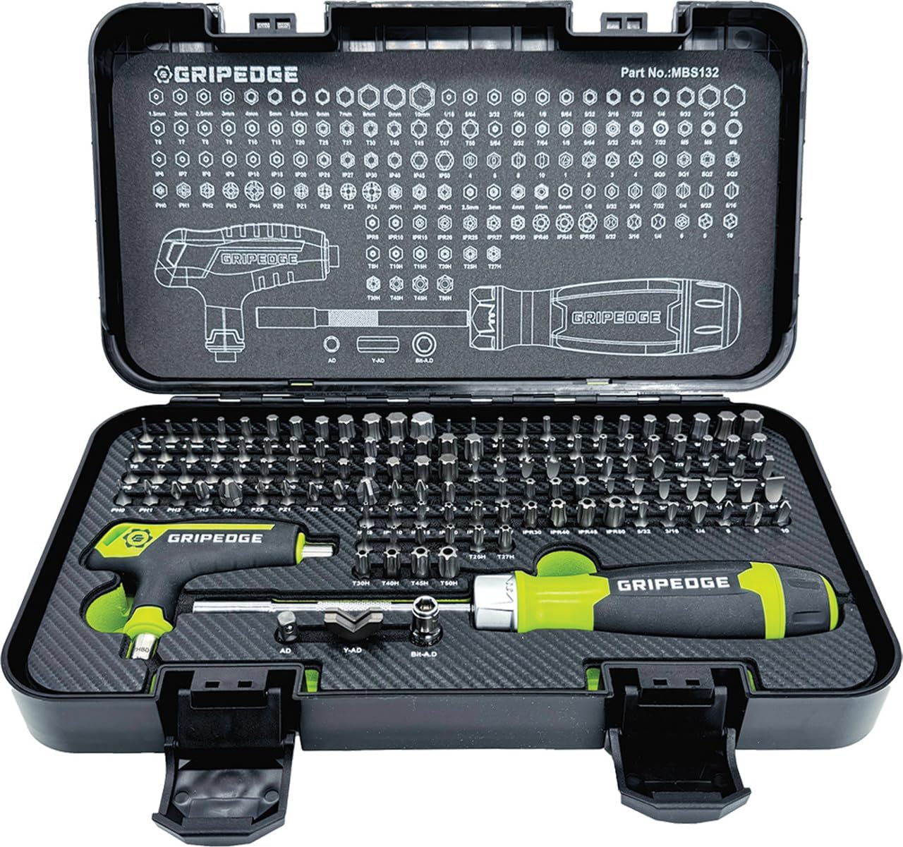 GRIPEDGE Tools | 132-PC R.P.T. Multi-Bit Driver Set