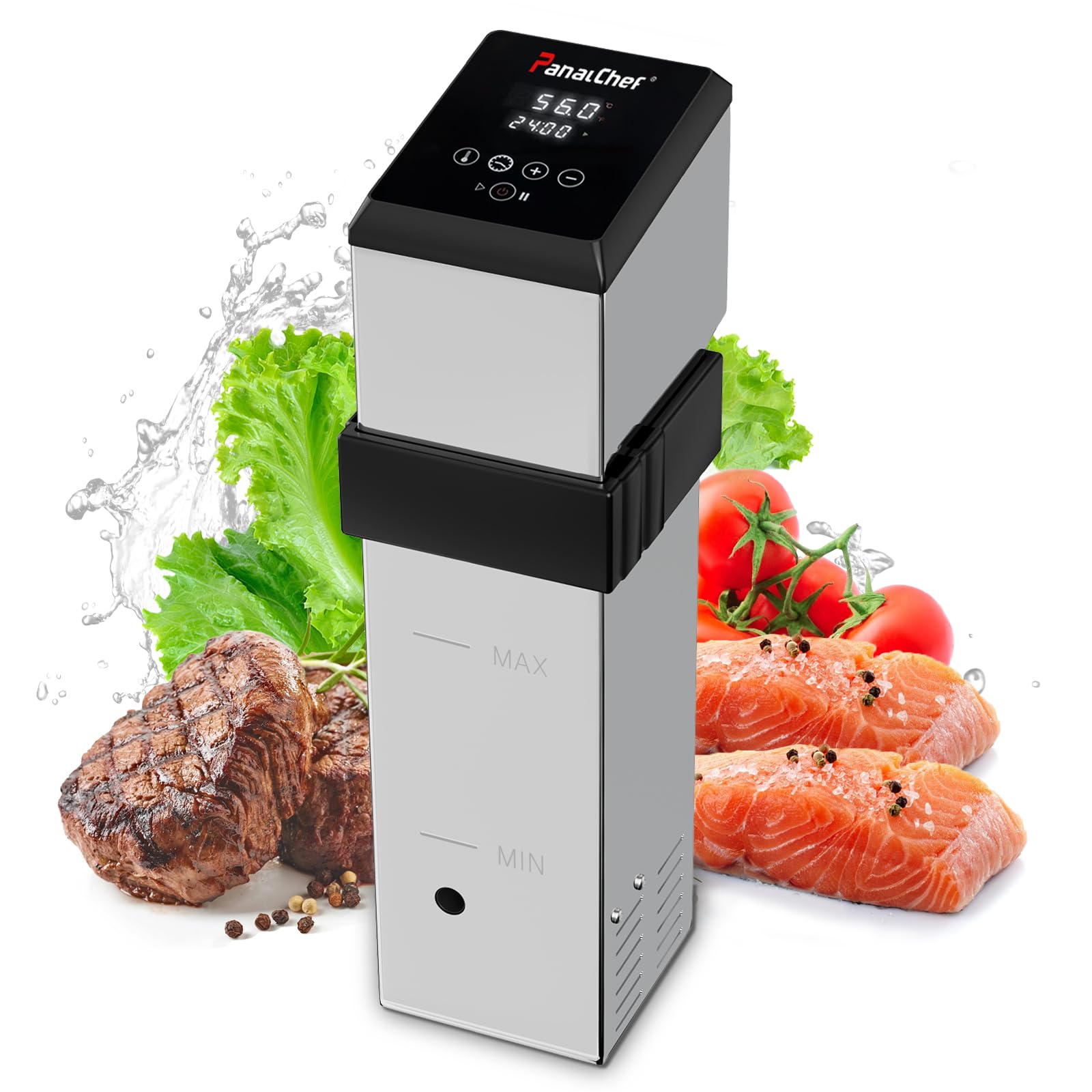 Panalchef Sous Vide Immersion Circulator, 1500W Professional Commercial Sous Vide Cooker Machine, with Stable Temperature Control, Large Digital Touch Screen, IPX7 Waterproof (Silvery, 1500W)