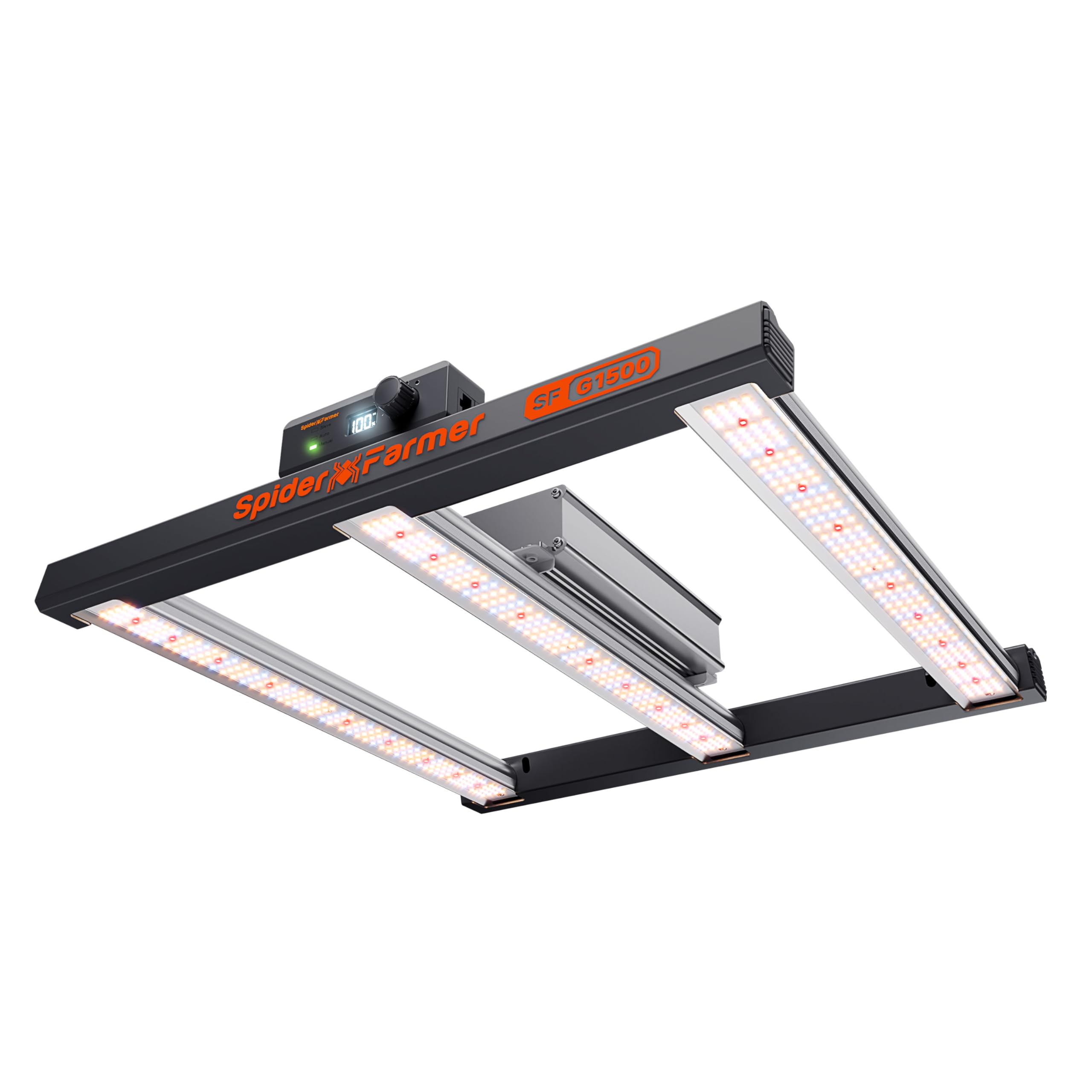 Spider Farmer G1500 Cost-Effective LED Grow Lights 150W, Upgraded Smart App Control, 2x2ft Coverage Full Spectrum Digital Screen Dimmable Bar Style Growing Lamp for Indoor Plants