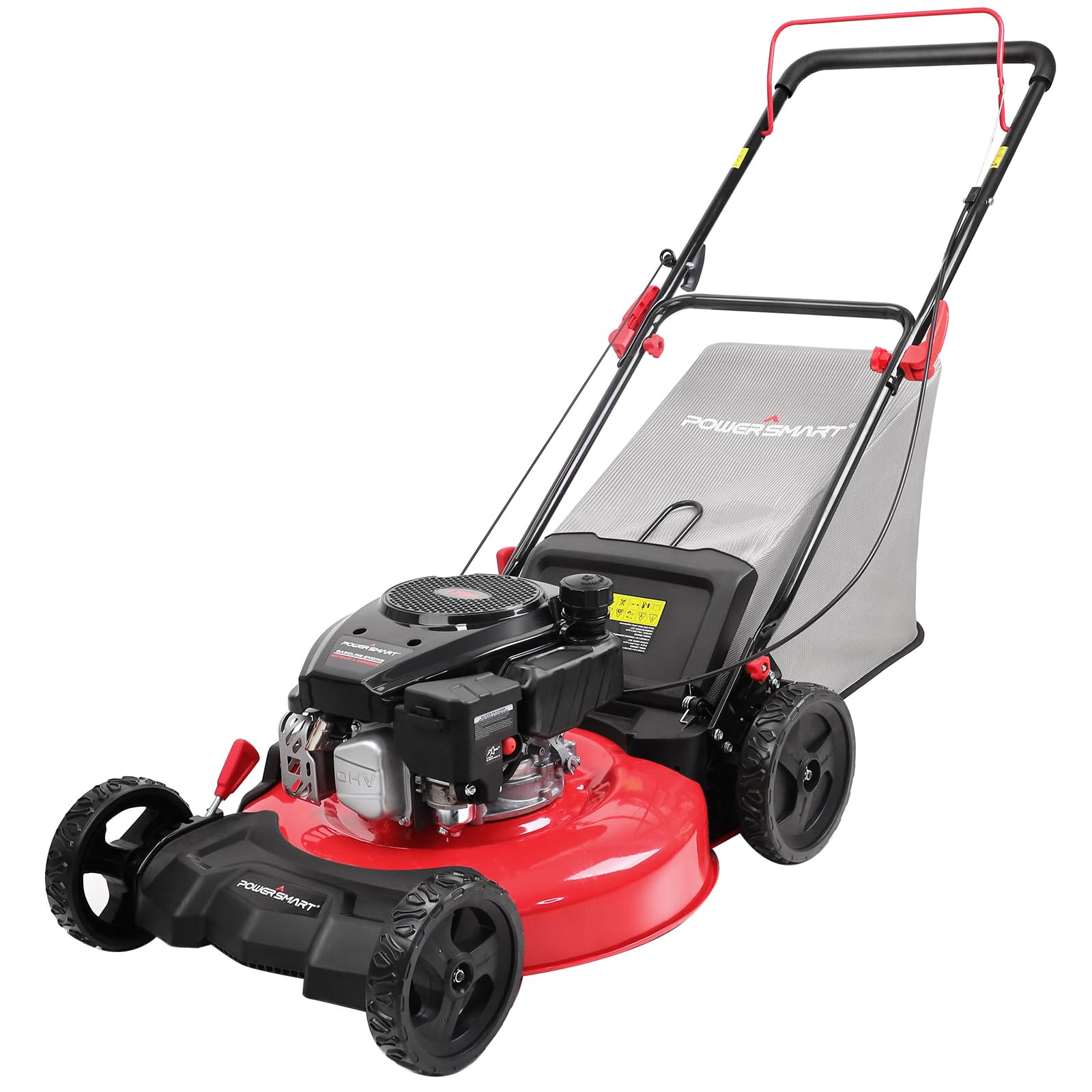 PowerSmart Gas Lawn Mower 21-Inch 144 cc OHV Engine 3-in-1 Push Mower with Bagging