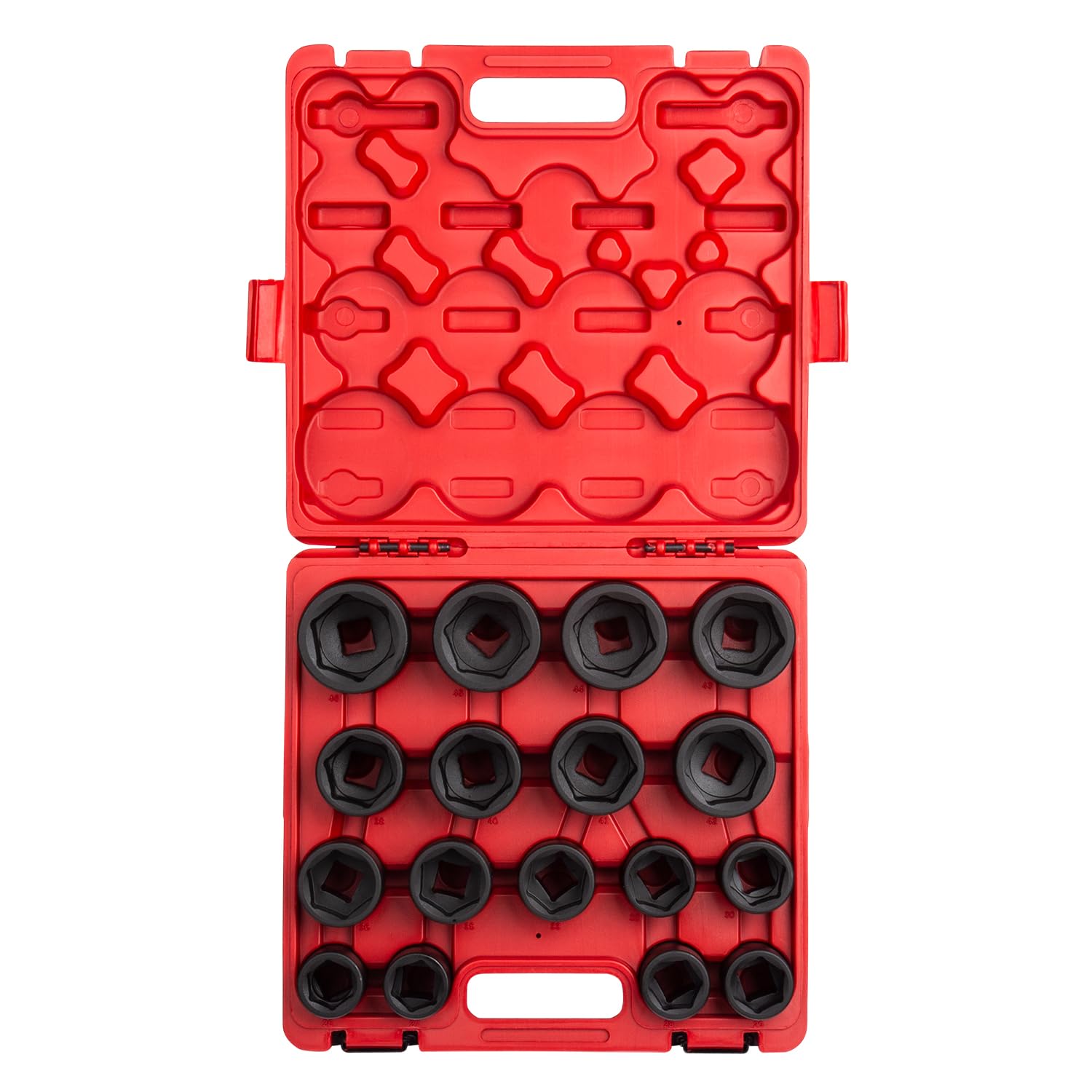 SUNEX TOOLS 4684, 3/4 Inch Drive Heavy Duty Impact Socket Set, 17-Piece, Metric, 26mm-46mm, Cr-Mo Alloy Steel, Radius Corner Design, Dual Size Markings, Heavy Duty Storage Case