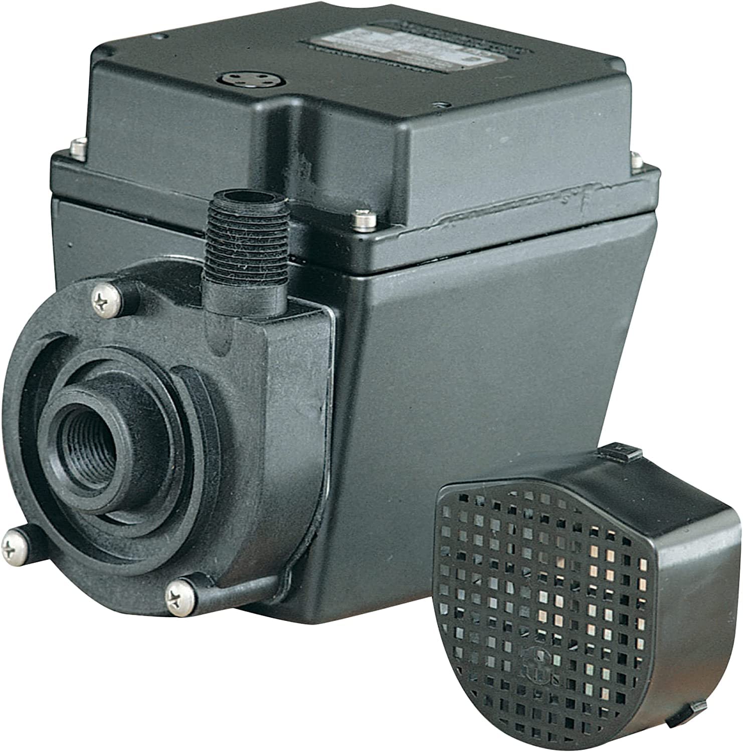 Little Giant 3E-12N-WG, 115-Volt, 1/15 HP, 500 GPH Oil-filled Direct Drive In-Line or Submersible Pump with 15-ft. Cord, Black, 503375