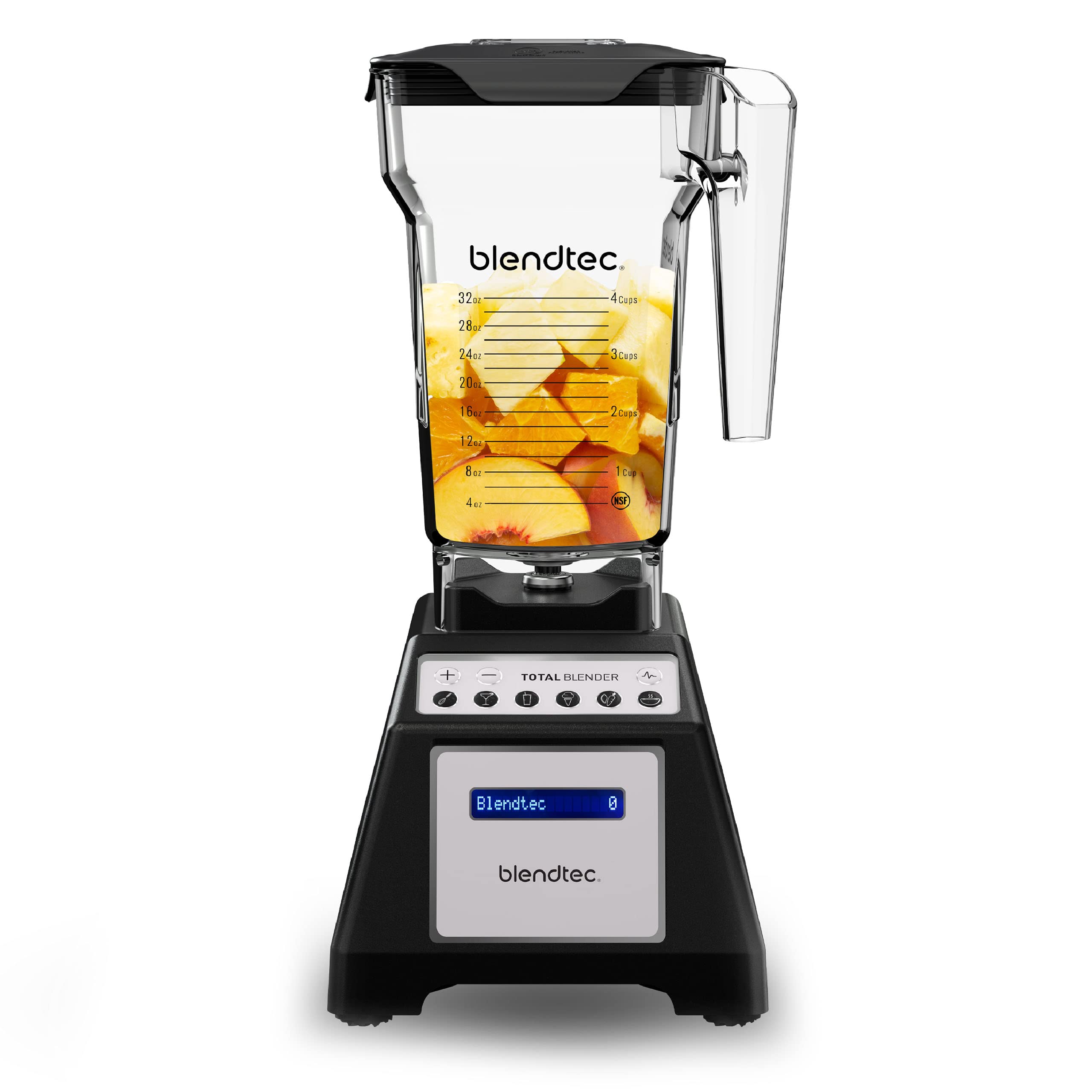 Blendtec Total Blender Classic - Includes FourSide Jar (75 oz) - 10-Speed Professional-Grade Countertop Blender - High-Power Kitchen Blender with 6 Pre-Programmed Cycles - Black