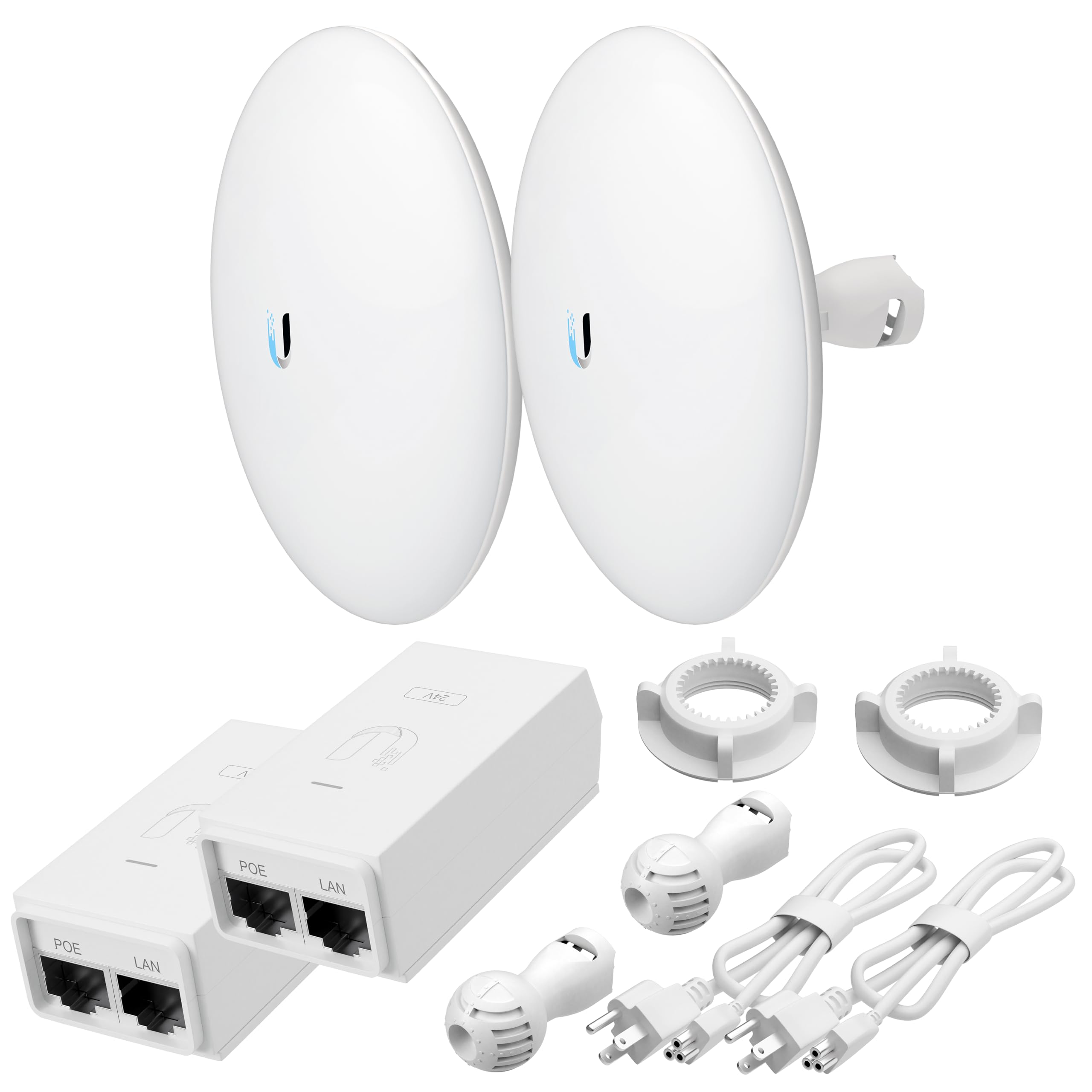 Wireless Bridge NBE-5AC-GEN2 Pre-Configured Bundle of 2, Point to Point Wi-Fi Bridge Outdoor, Plug and Play 450+ Mbps, 5 GHz, 10+ km Link Range