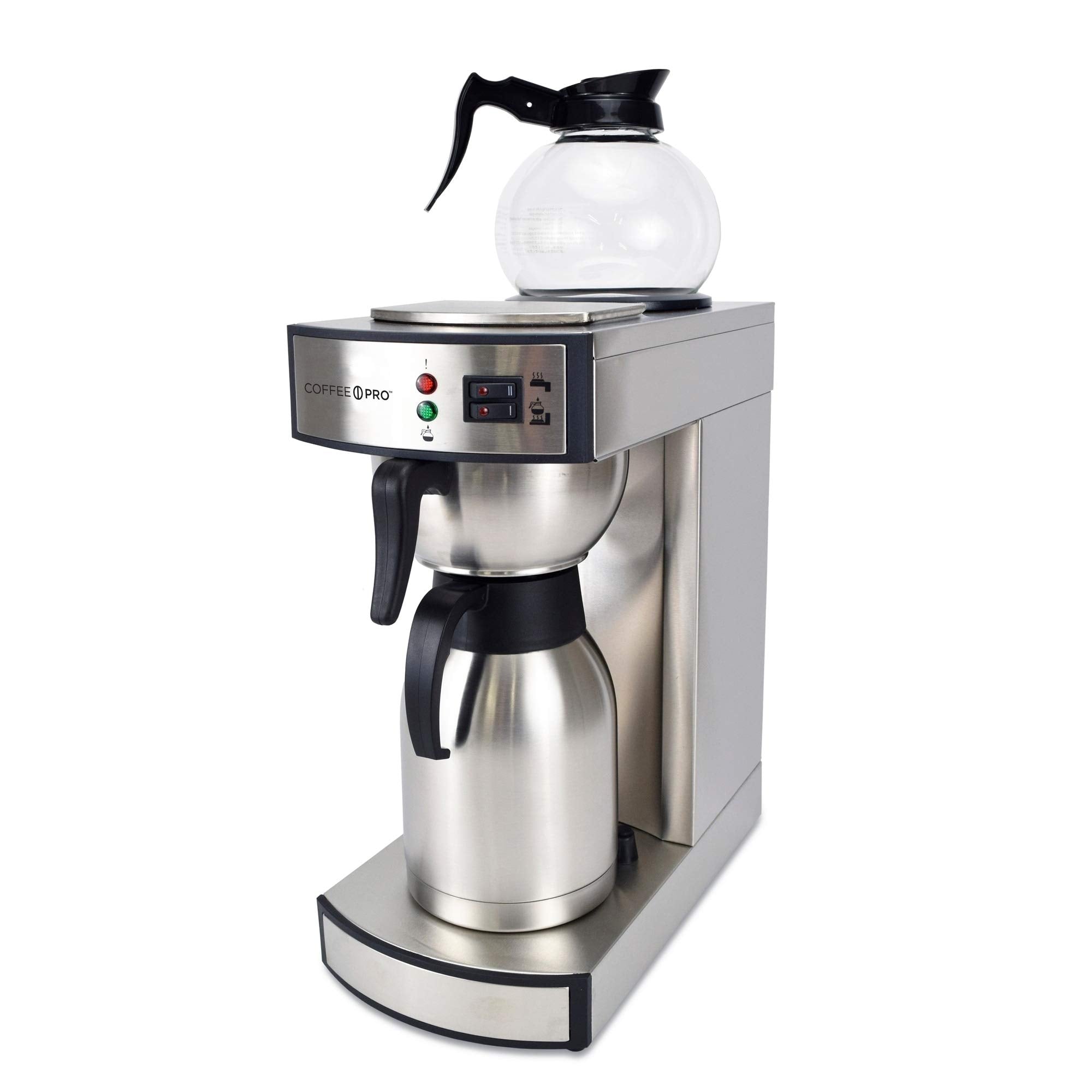 Coffee Pro Thermal Institutional Brewer, 12-Cup, 15.5 x 14.75 x 17, Stainless Steel