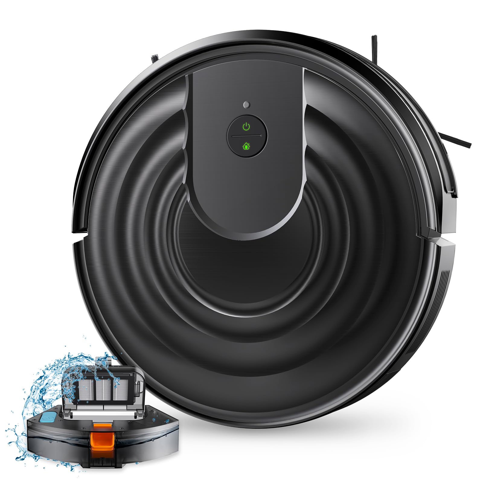 Robot Vacuum and Mop Combo 2 in 1 Mopping Robot Vacuum Cleaner with Schedule WiFi/Alexa/App Smart Self-Charging Robotic Vacuum Ultra-Slim Quiet Tangle-Free Ideal for Hard Floor Pet Hair Carpet-650mL