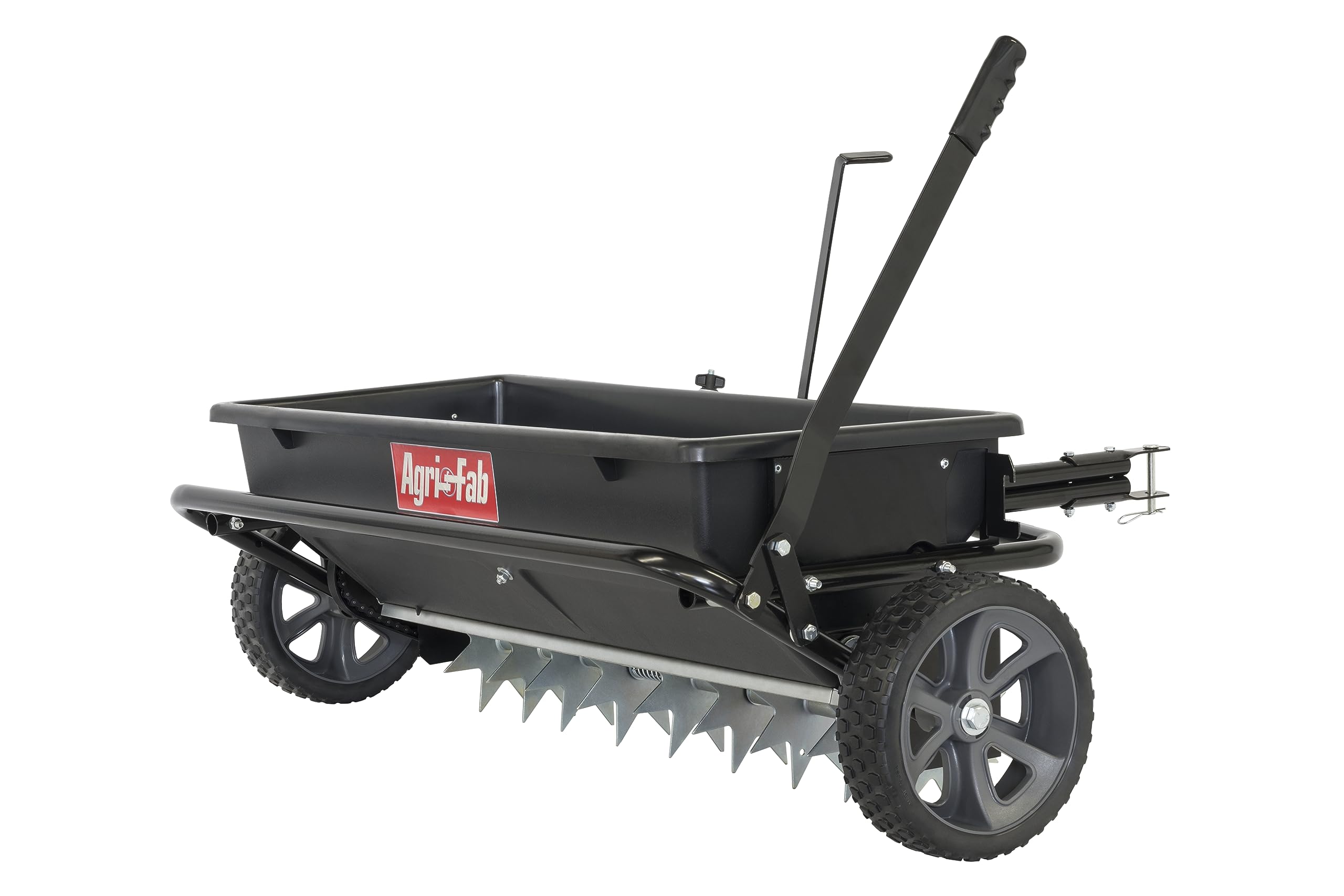 Agri-Fab 45-0543-AMZ 100 lb. Tow-Behind Lawn & Garden Spiker/Seeder/Drop Spreader for Seed,Fertilizer, Salt, Ice Melt; Designed to Pull Behind Lawn & Garden Tractors